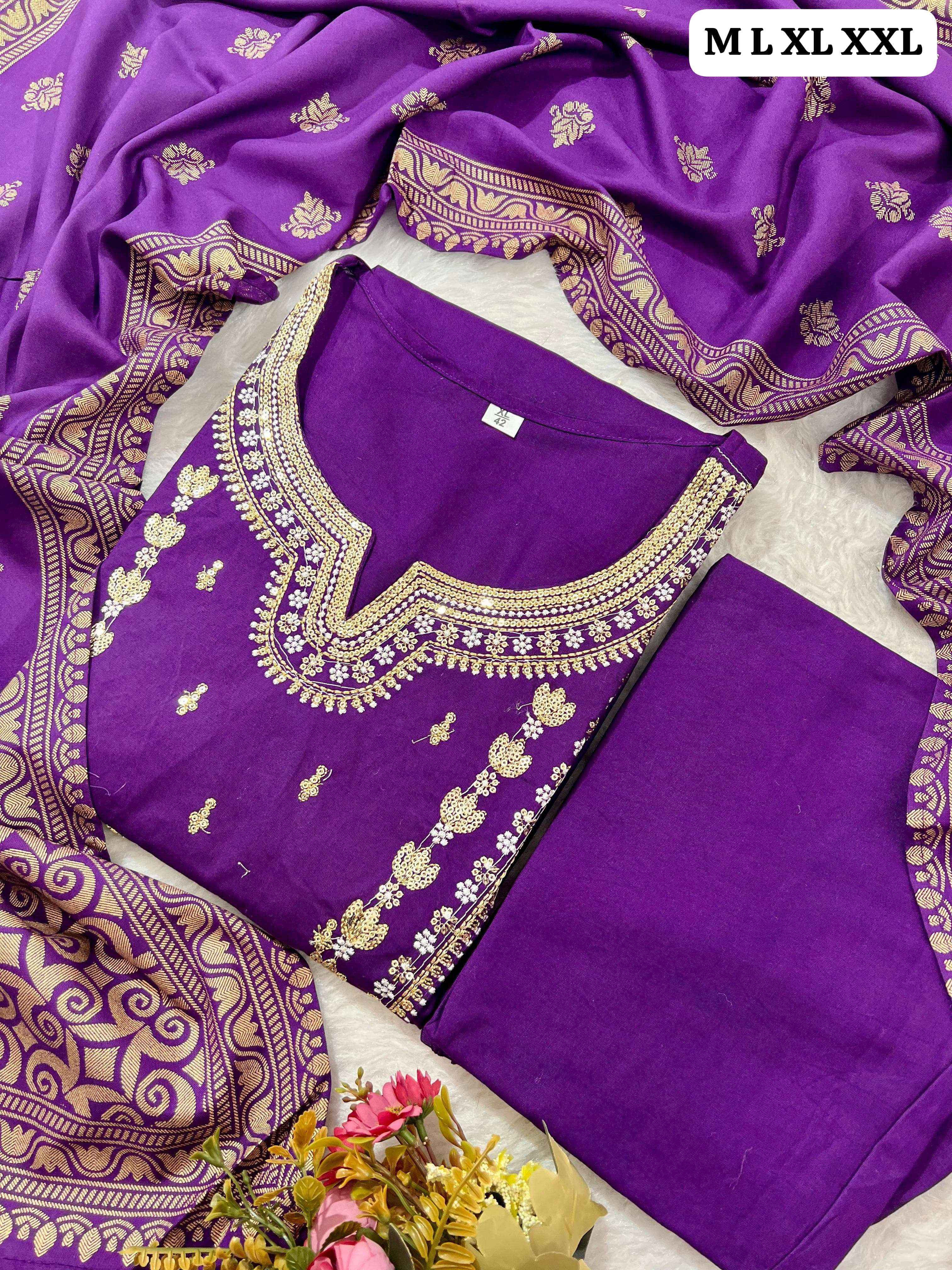MF 3 PCS SET COLLECTION VOL 8 FANCY EMBROIDERY WORK LADIES SUIT