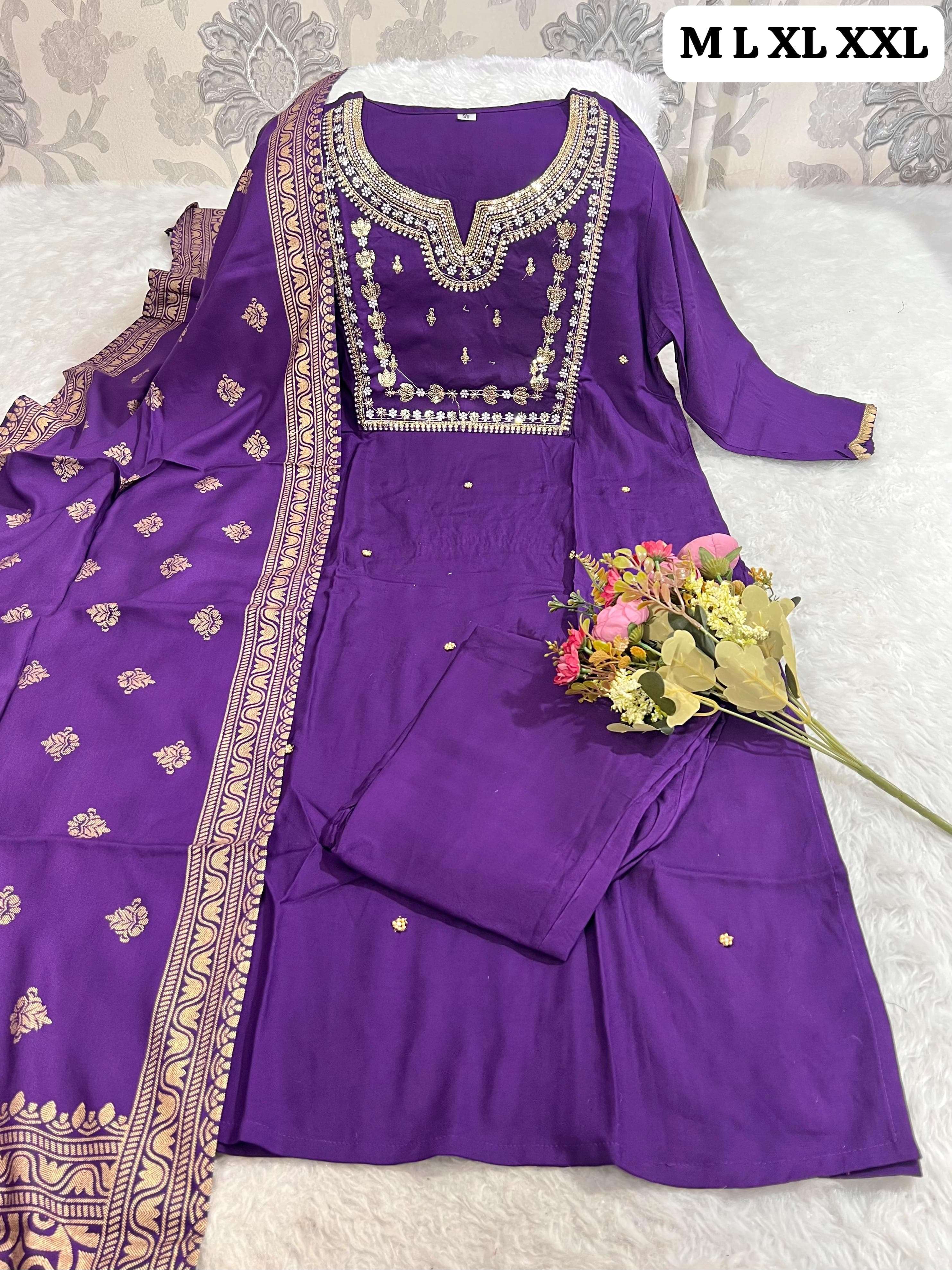 MF 3 PCS SET COLLECTION VOL 8 FANCY EMBROIDERY WORK LADIES SUIT