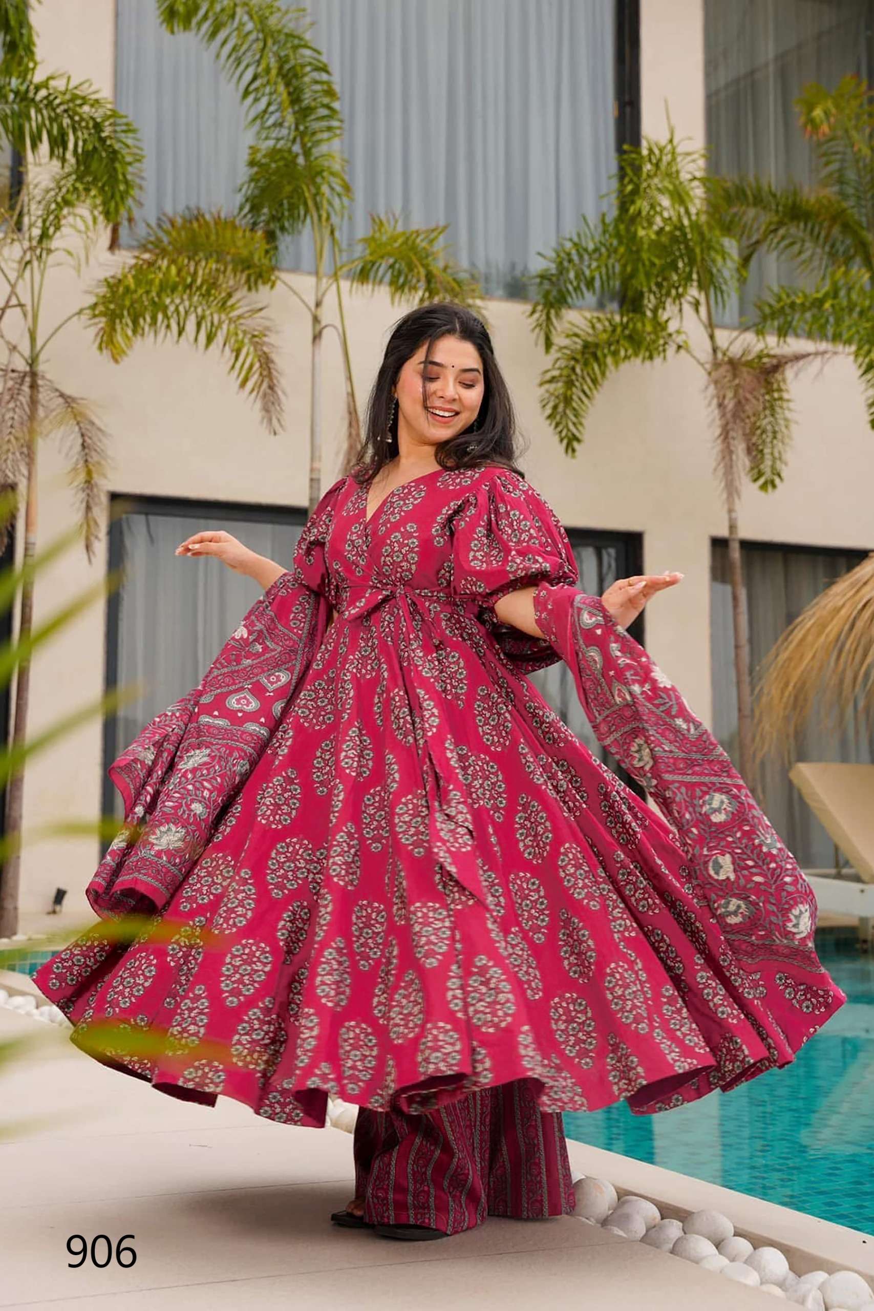 MF CLORA VOL 9 COTTON DIGITAL PRINT FANCY LOOK LADIES GOWN SET