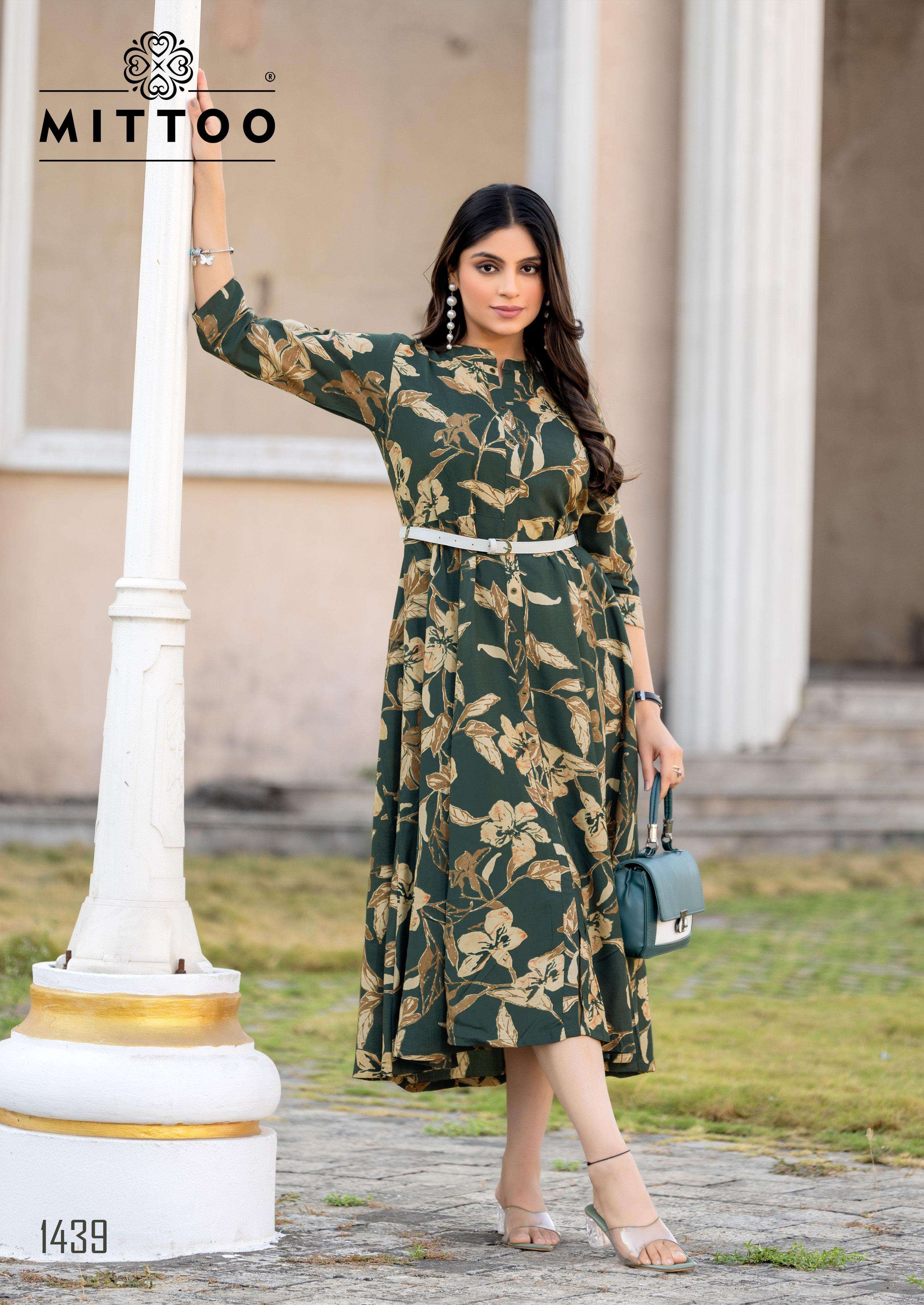 MITTOO BELT VOL 20 RAYON PRINT FANCY WESTERN STYLE LADIES GOWN