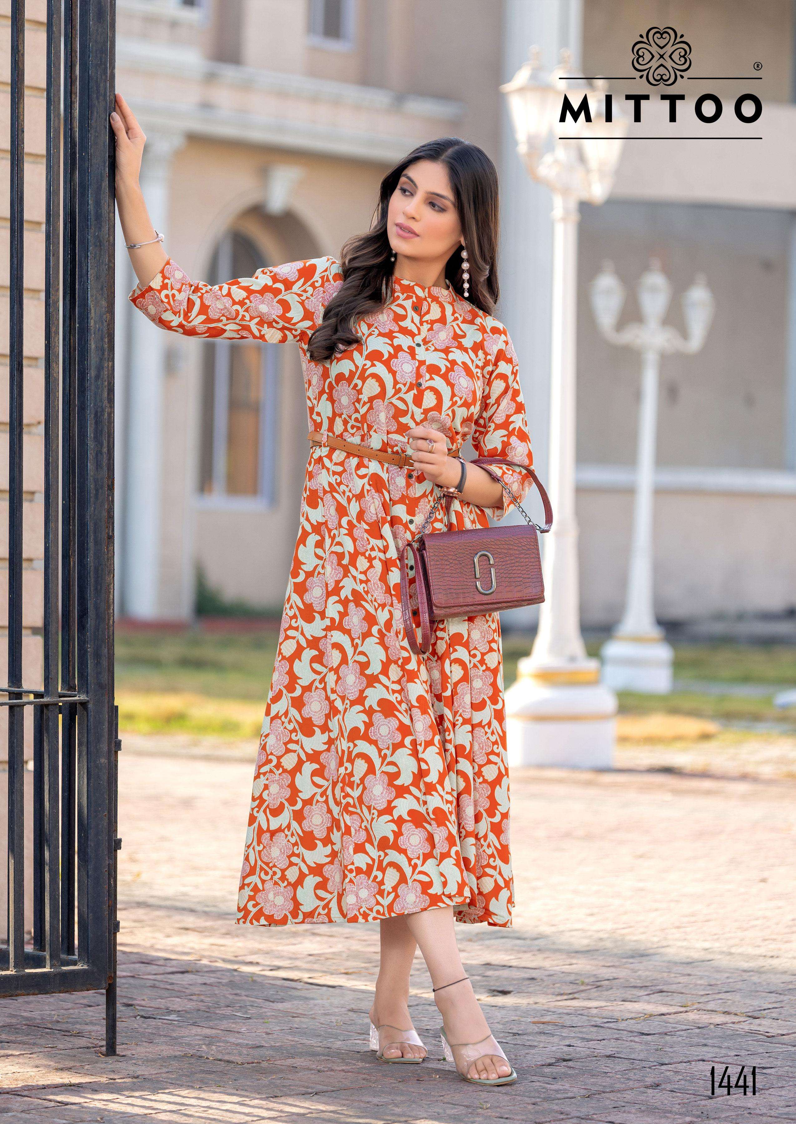 MITTOO BELT VOL 20 RAYON PRINT FANCY WESTERN STYLE LADIES GOWN