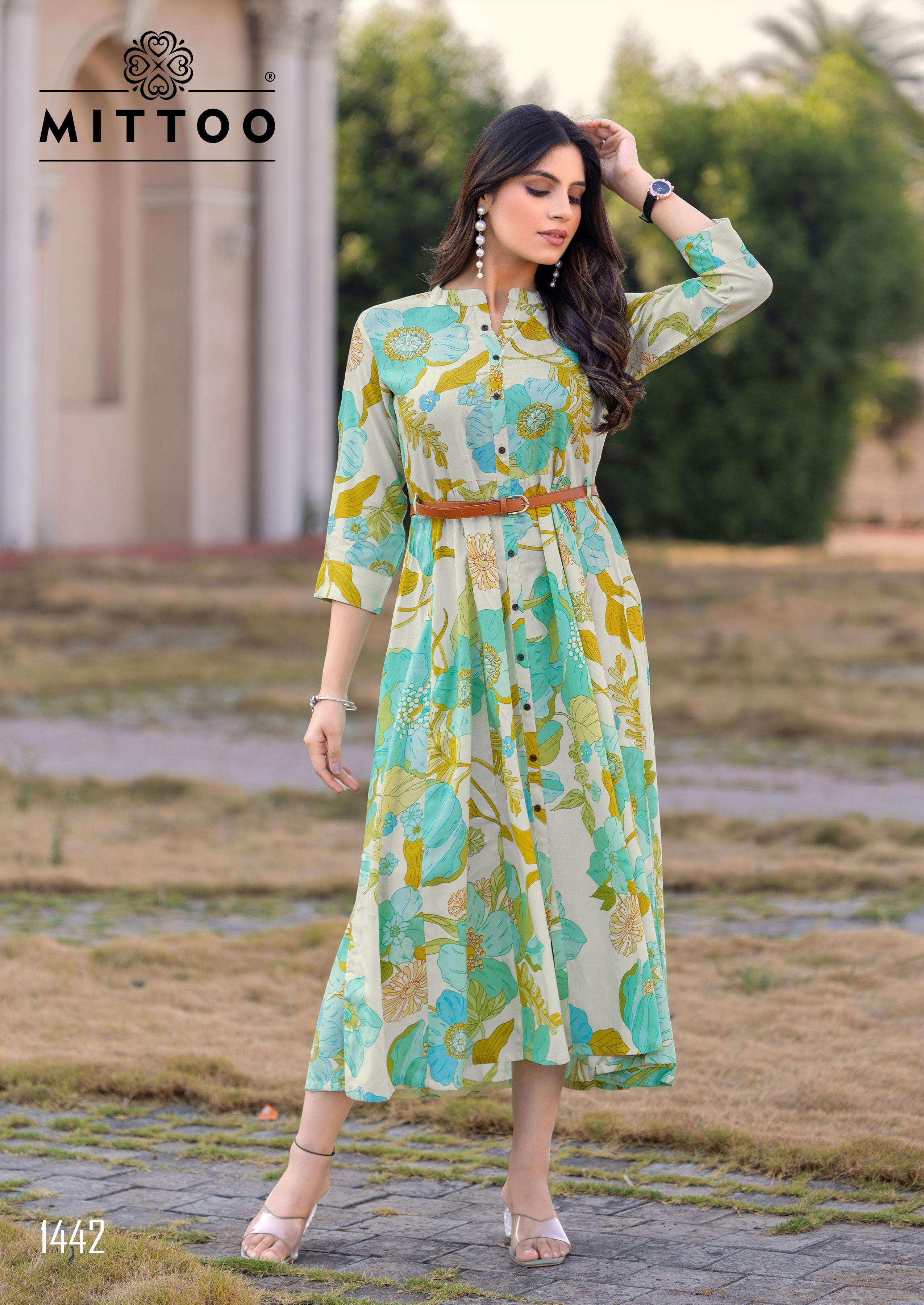 MITTOO BELT VOL 20 RAYON PRINT FANCY WESTERN STYLE LADIES GOWN