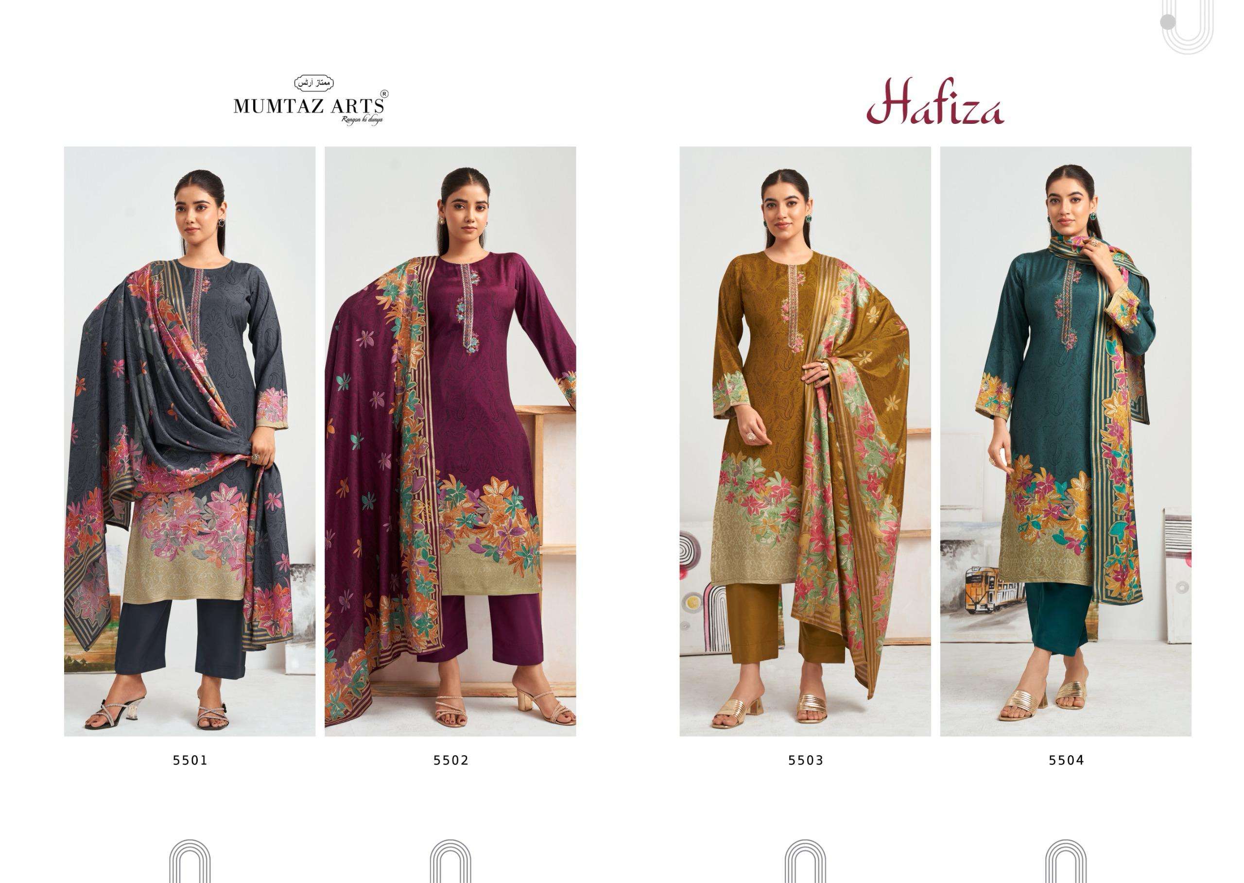 MUMTAZ ARTS HAFIZA MUSLIN DIGITAL PRINTS WITH EMBROIDERY WORK SUIT