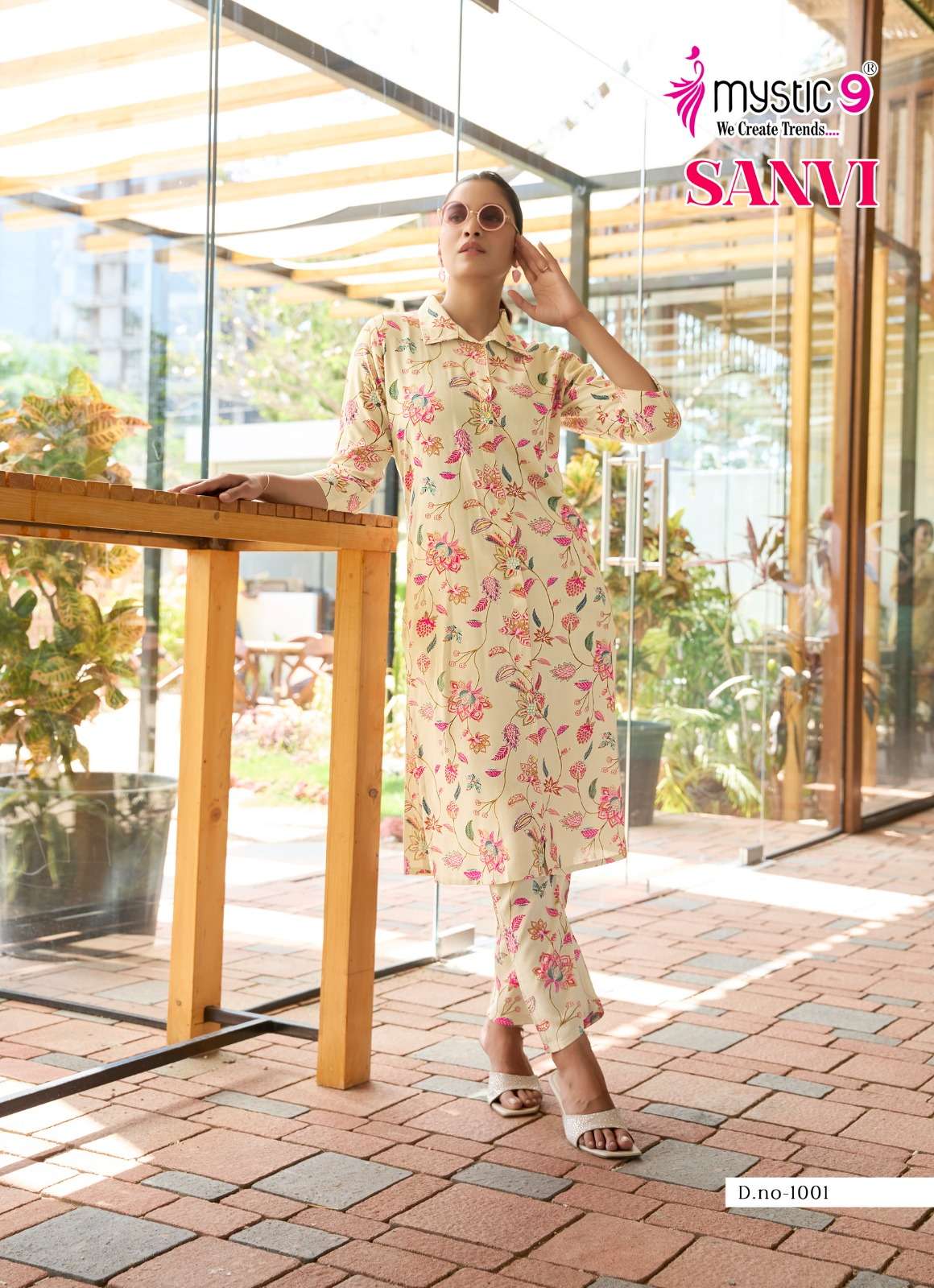 MYSTIC 9 SANVI VOL 1 VISCOSE FOIL PRINT FANCY KURTI WITH PANT PAIR