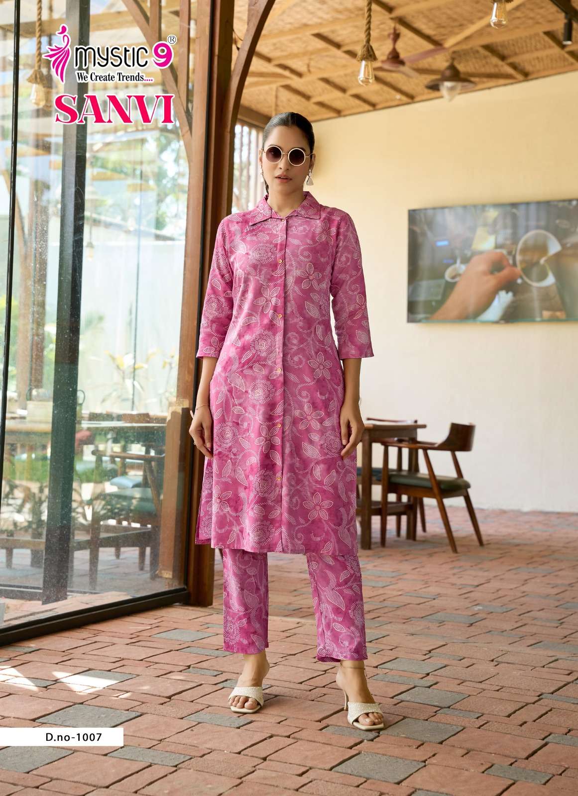 MYSTIC 9 SANVI VOL 1 VISCOSE FOIL PRINT FANCY KURTI WITH PANT PAIR