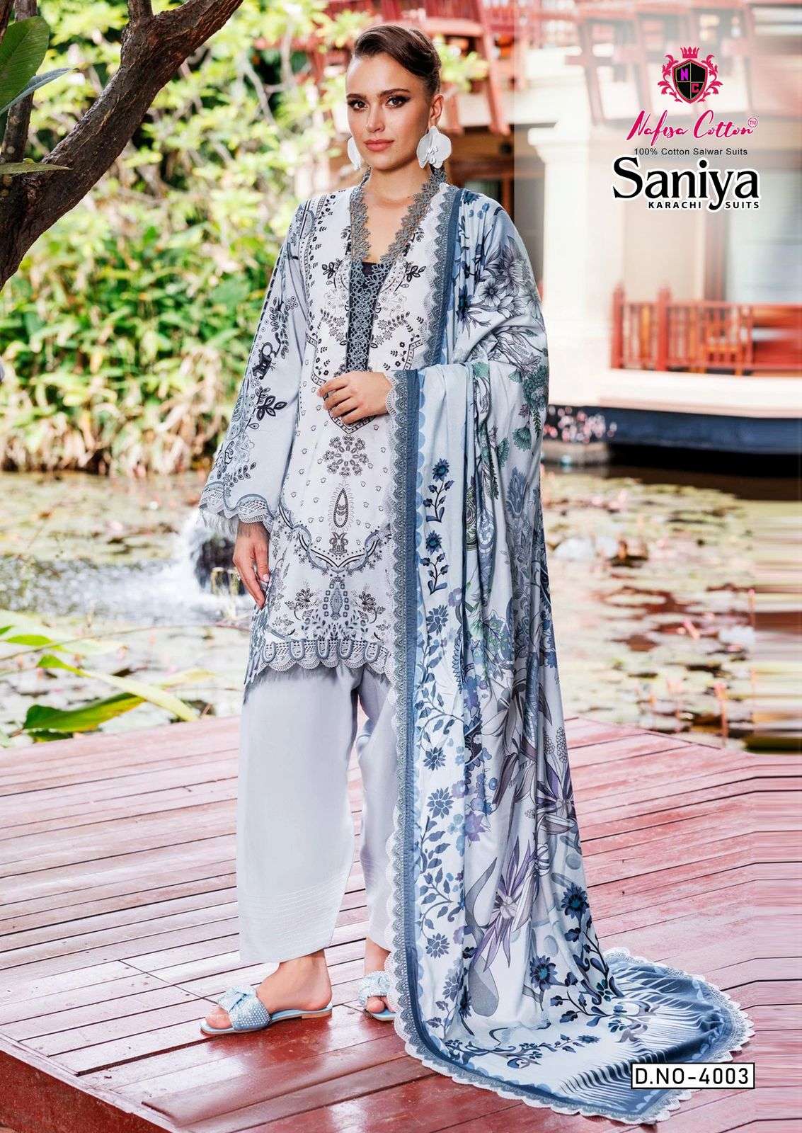 NAFISA COTTON SANIYA KARACHI SUITS VOL 4 COTTON DIGITAL PRINTS SUIT