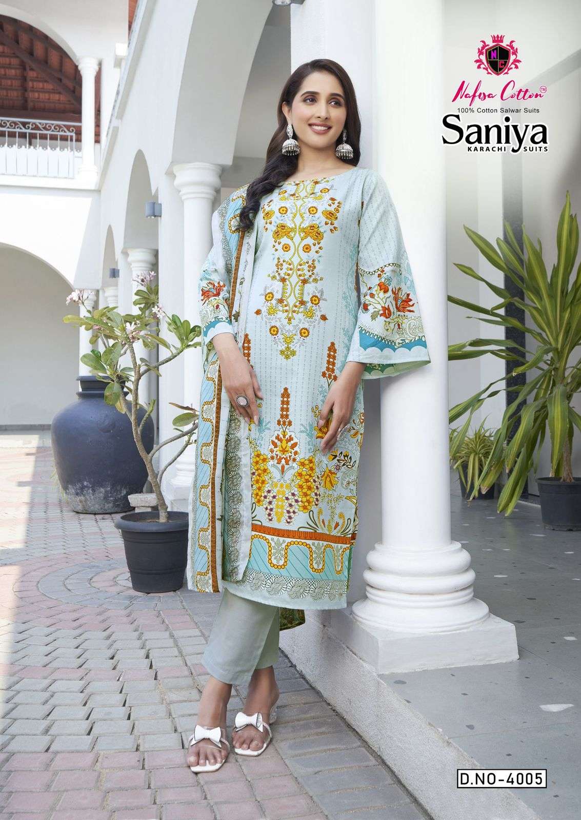 NAFISA COTTON SANIYA KARACHI SUITS VOL 4 COTTON DIGITAL PRINTS SUIT
