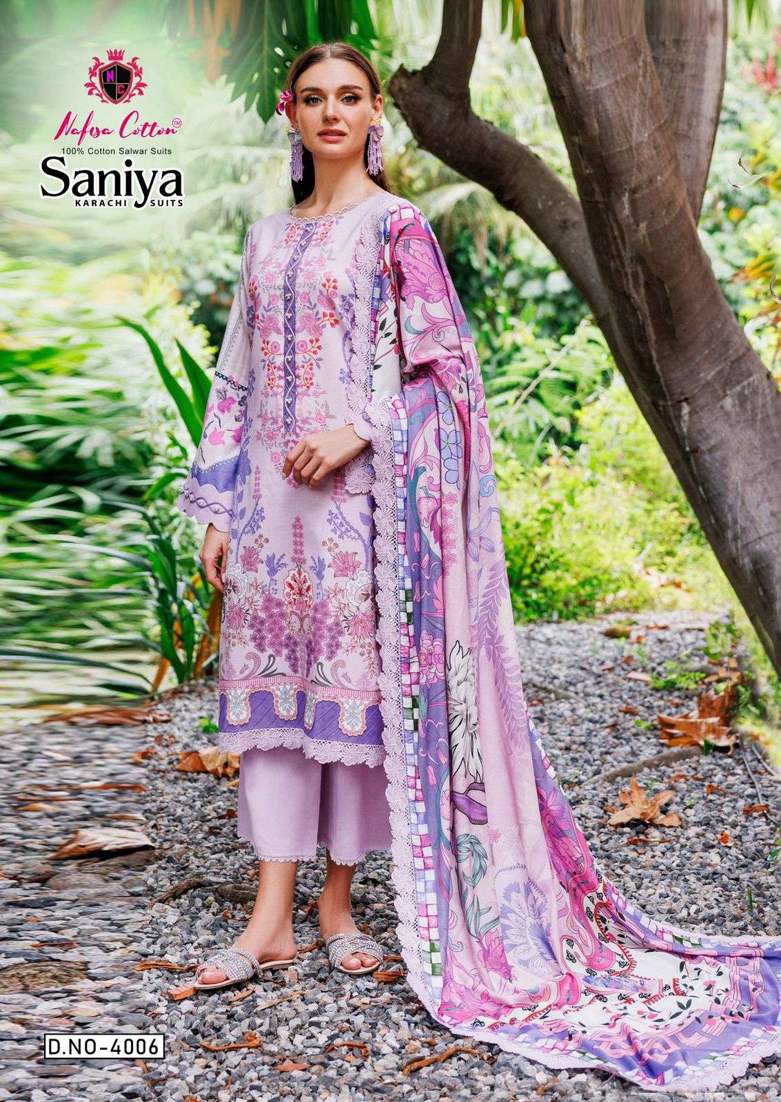 NAFISA COTTON SANIYA KARACHI SUITS VOL 4 COTTON DIGITAL PRINTS SUIT
