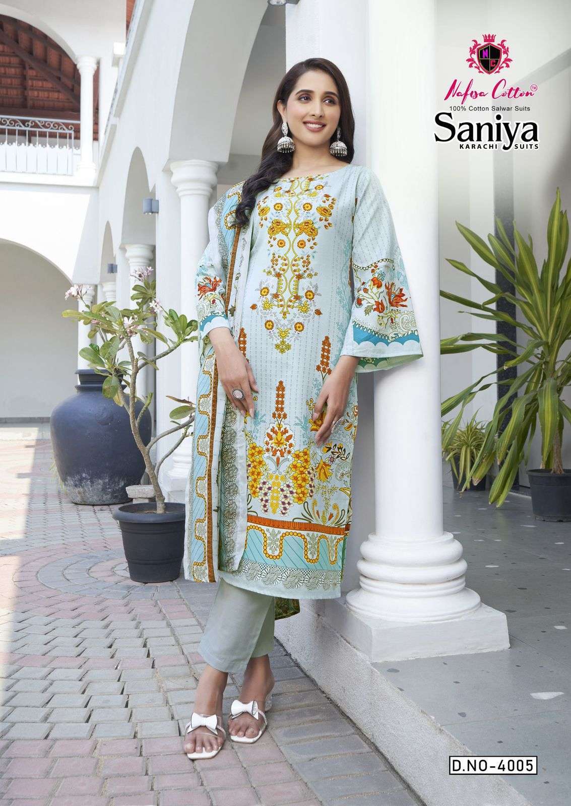 NAFISA COTTON SANIYA KARACHI SUITS VOL 4 COTTON DIGITAL PRINTS SUIT