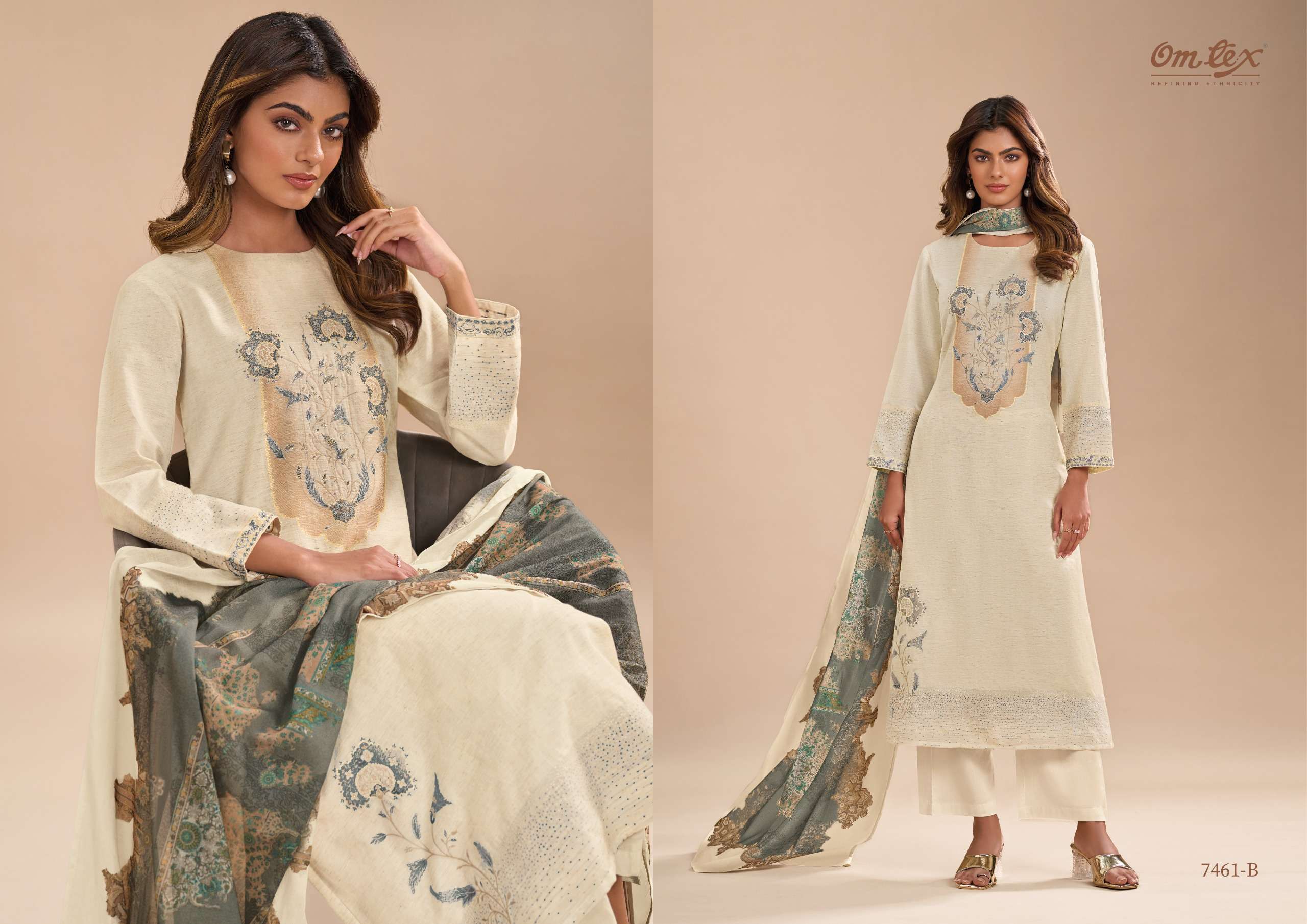 OMTEX HINA COTTON JACQUARD DESIGNER WORK SUIT