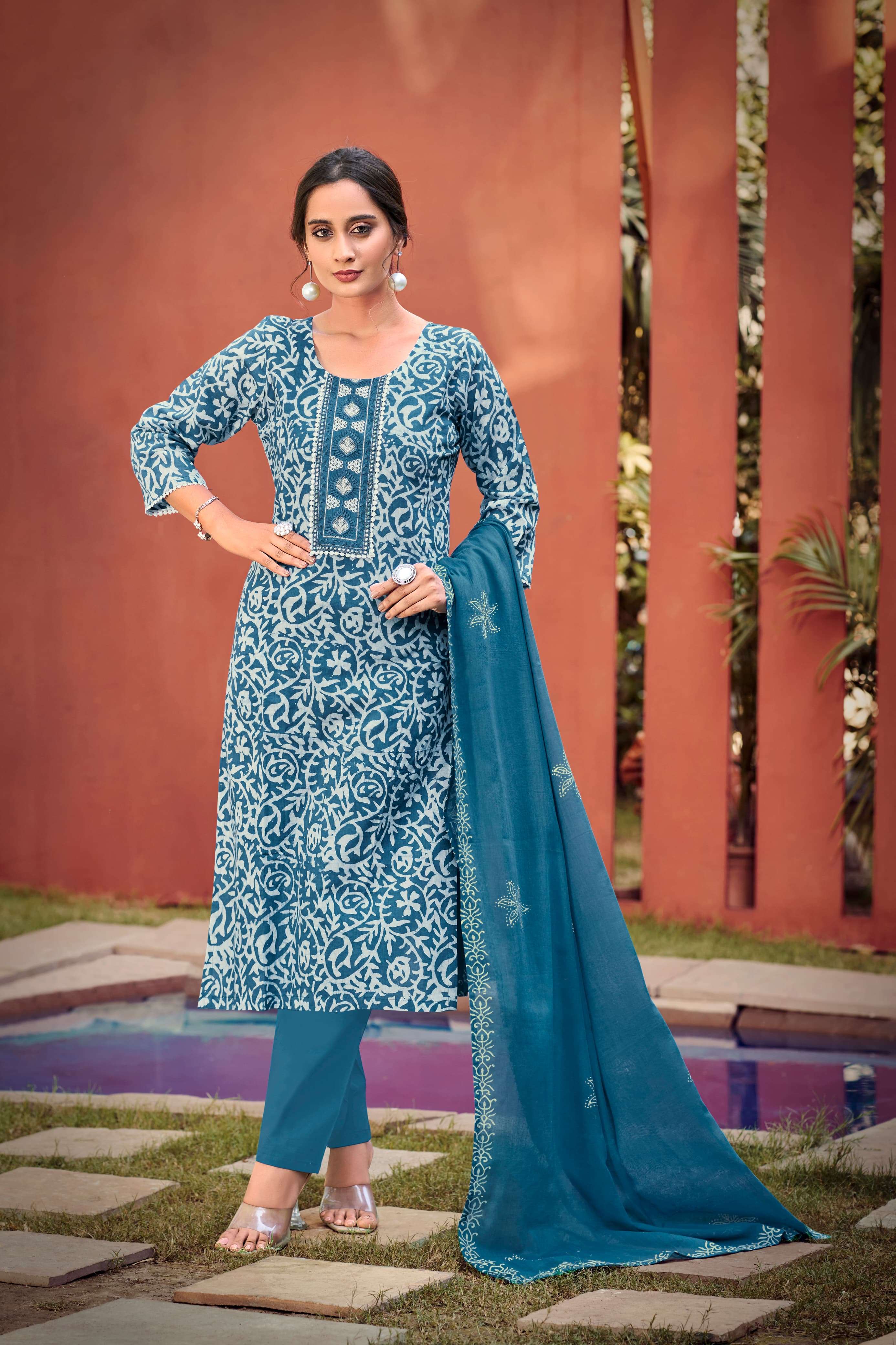 OSSM BATIK VOL 5 COTTON BATIK PRINT FANCY KURTI COMBO SET