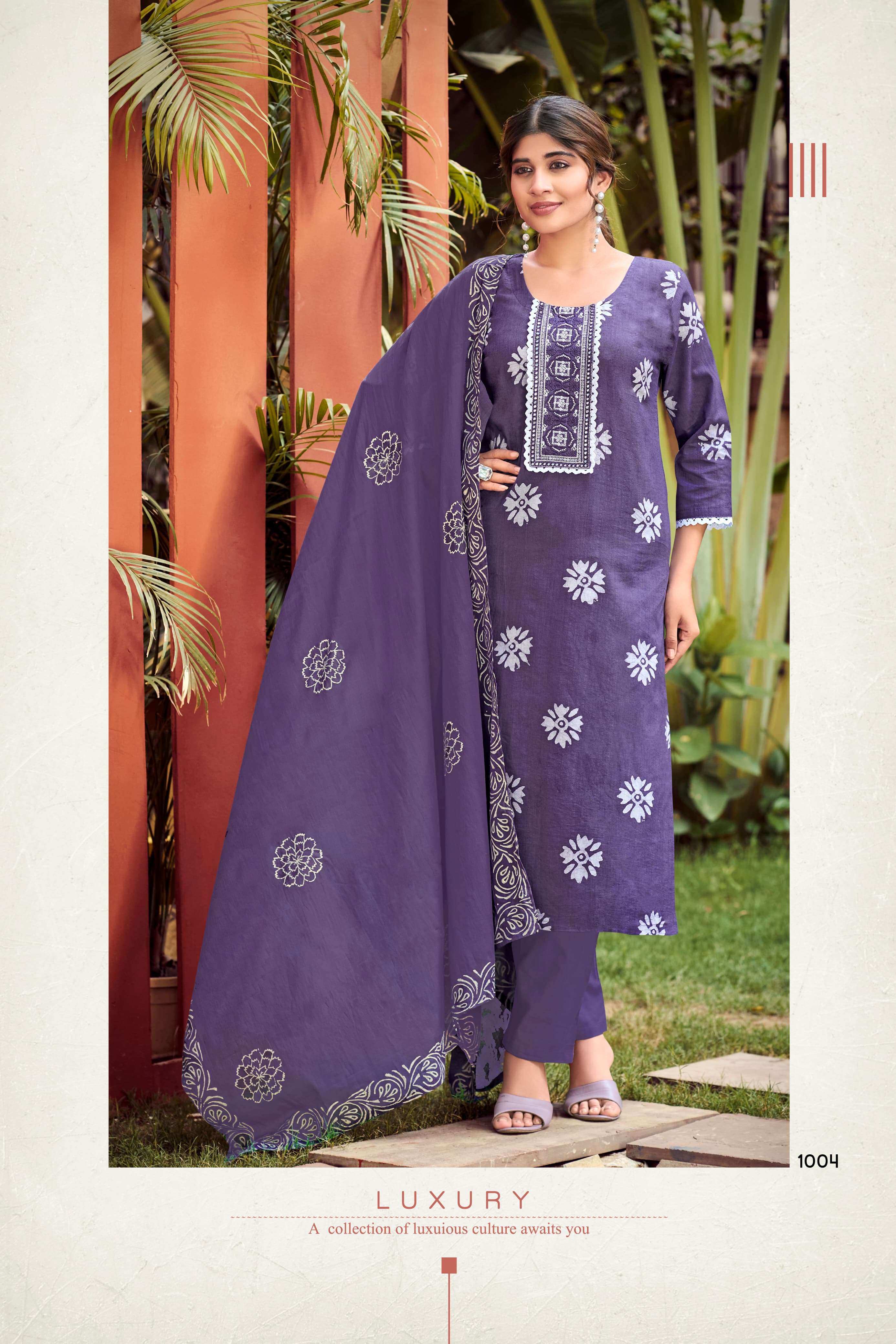 OSSM BATIK VOL 5 COTTON BATIK PRINT FANCY KURTI COMBO SET
