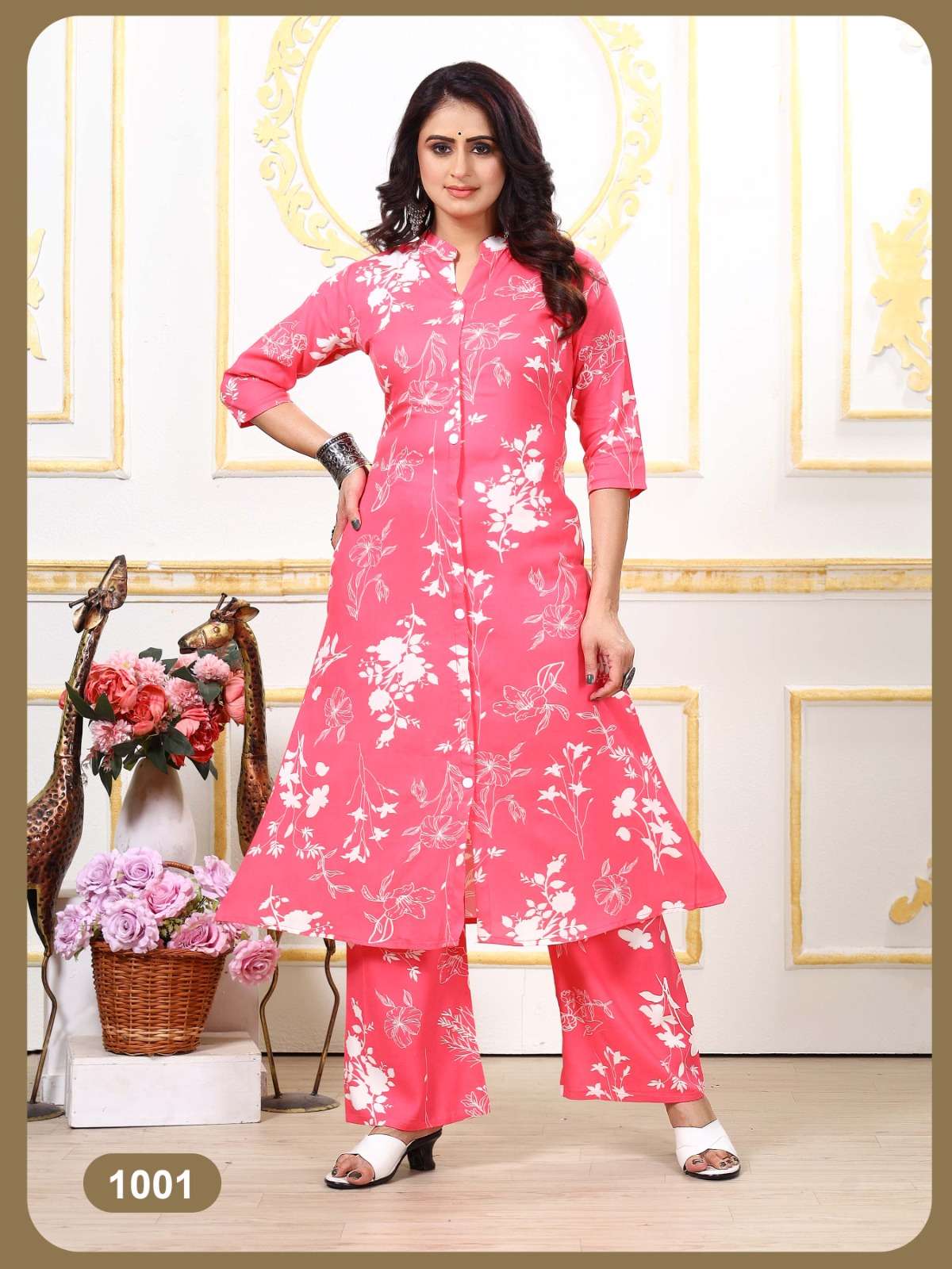 PADMAVATI TEXTILES DULHARI VOL 4 RAYON PRINT FANCY FLAIR KURTI WITH PANT SET