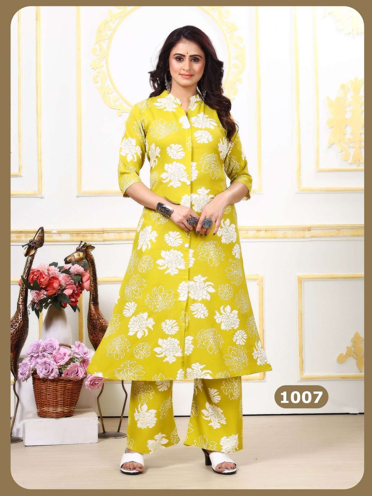 PADMAVATI TEXTILES DULHARI VOL 4 RAYON PRINT FANCY FLAIR KURTI WITH PANT SET