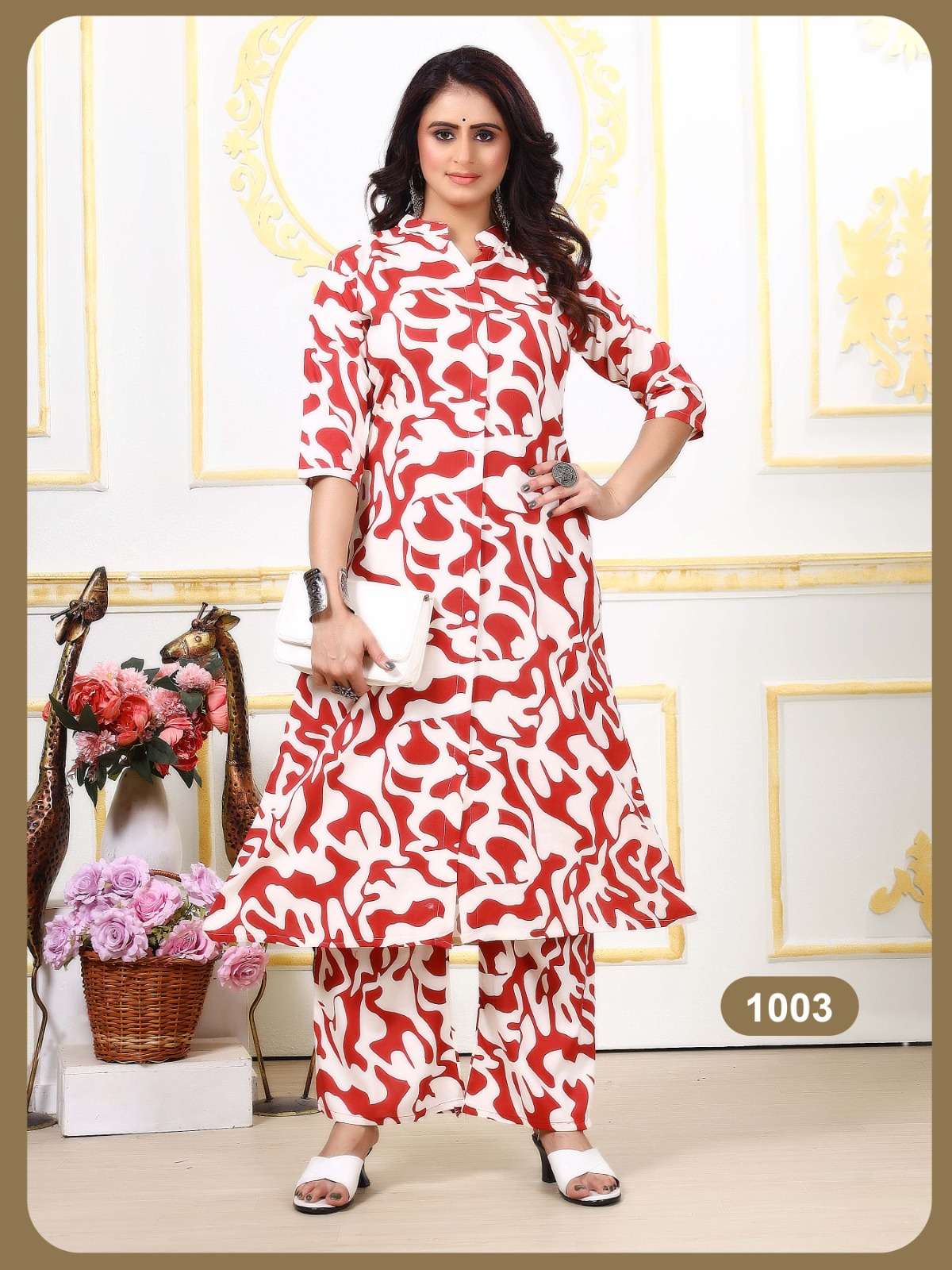 PADMAVATI TEXTILES DULHARI VOL 4 RAYON PRINT FANCY FLAIR KURTI WITH PANT SET
