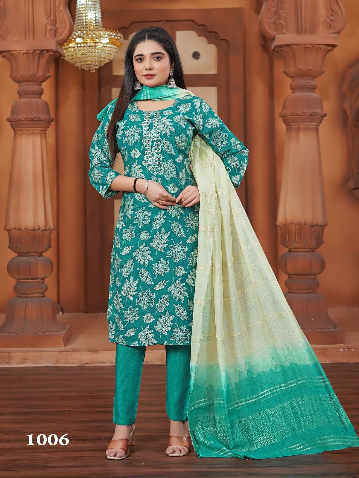 PADMAVATI TEXTILES NARGIS VOL 1 SILK PRINT WITH WORK 3 PIECE SET