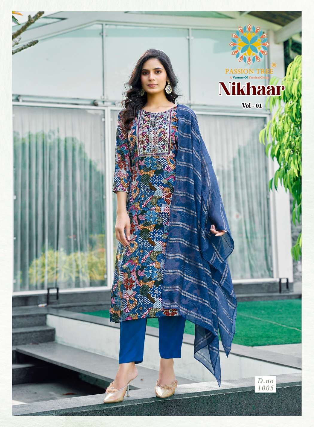PASSION TREE NIKHAAR VOL 1 STRAIGHT KURTI WITH PANT AND DUPATTA SET