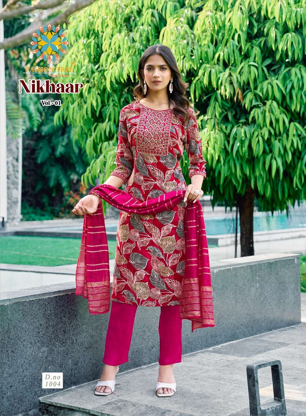 PASSION TREE NIKHAAR VOL 1 STRAIGHT KURTI WITH PANT AND DUPATTA SET