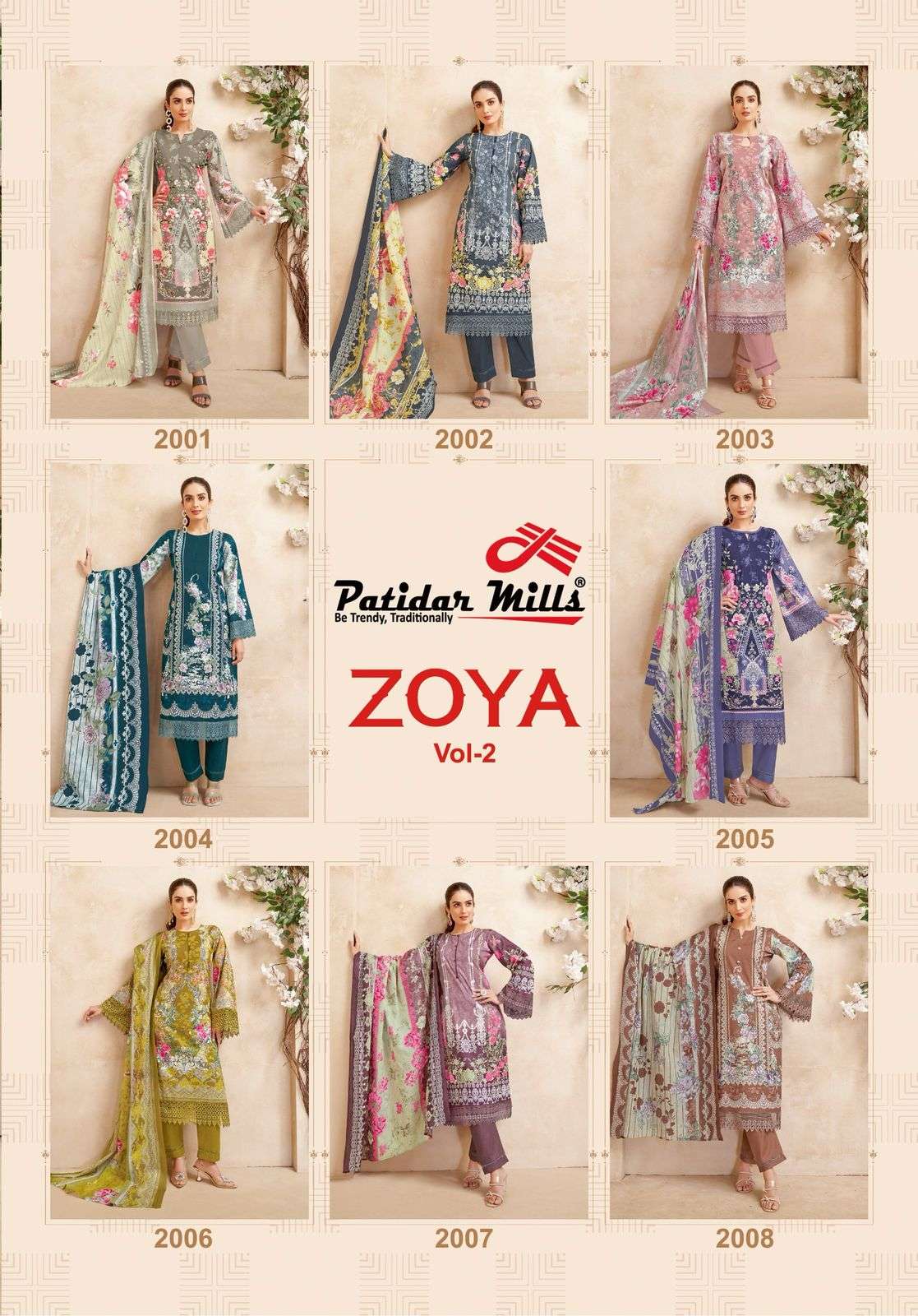 PATIDAR MILLS ZOYA VOL 2 COTTON DIGITAL PRINT LADIES SUIT