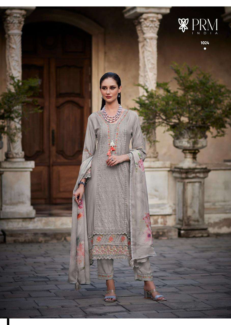 PRM INDIA BRI ELLE MUSLIN EMBROIDRED DESIGNER WORK FANCY SUIT