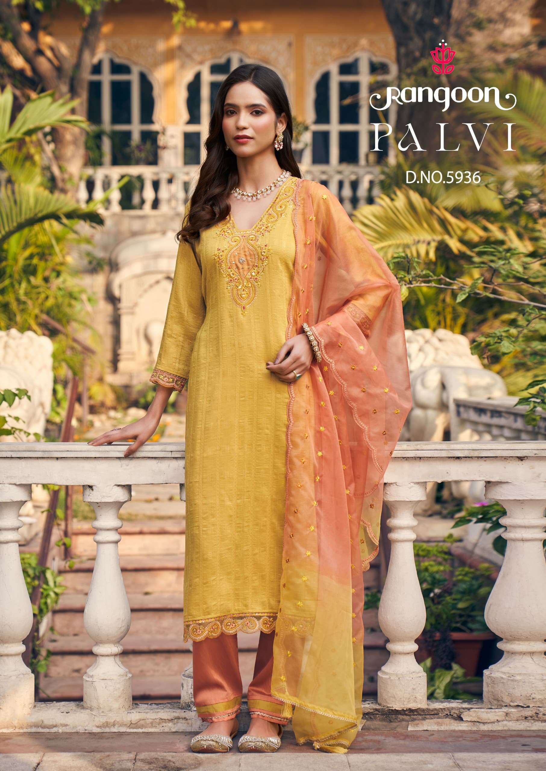 RANGOON PALLAVI VISCOSE FANCY EMBROIDERY WORK LADIES SUIT