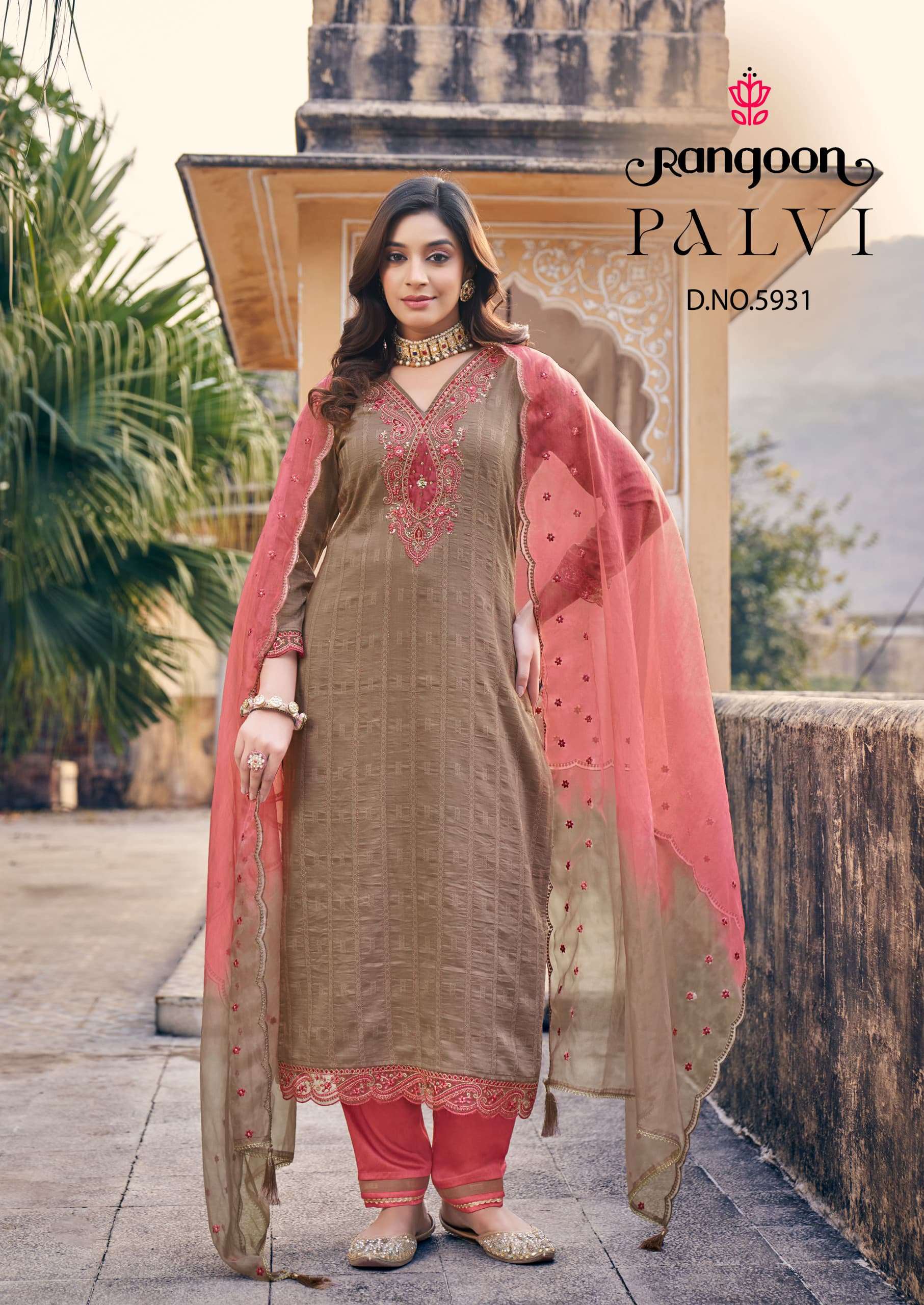 RANGOON PALLAVI VISCOSE FANCY EMBROIDERY WORK LADIES SUIT