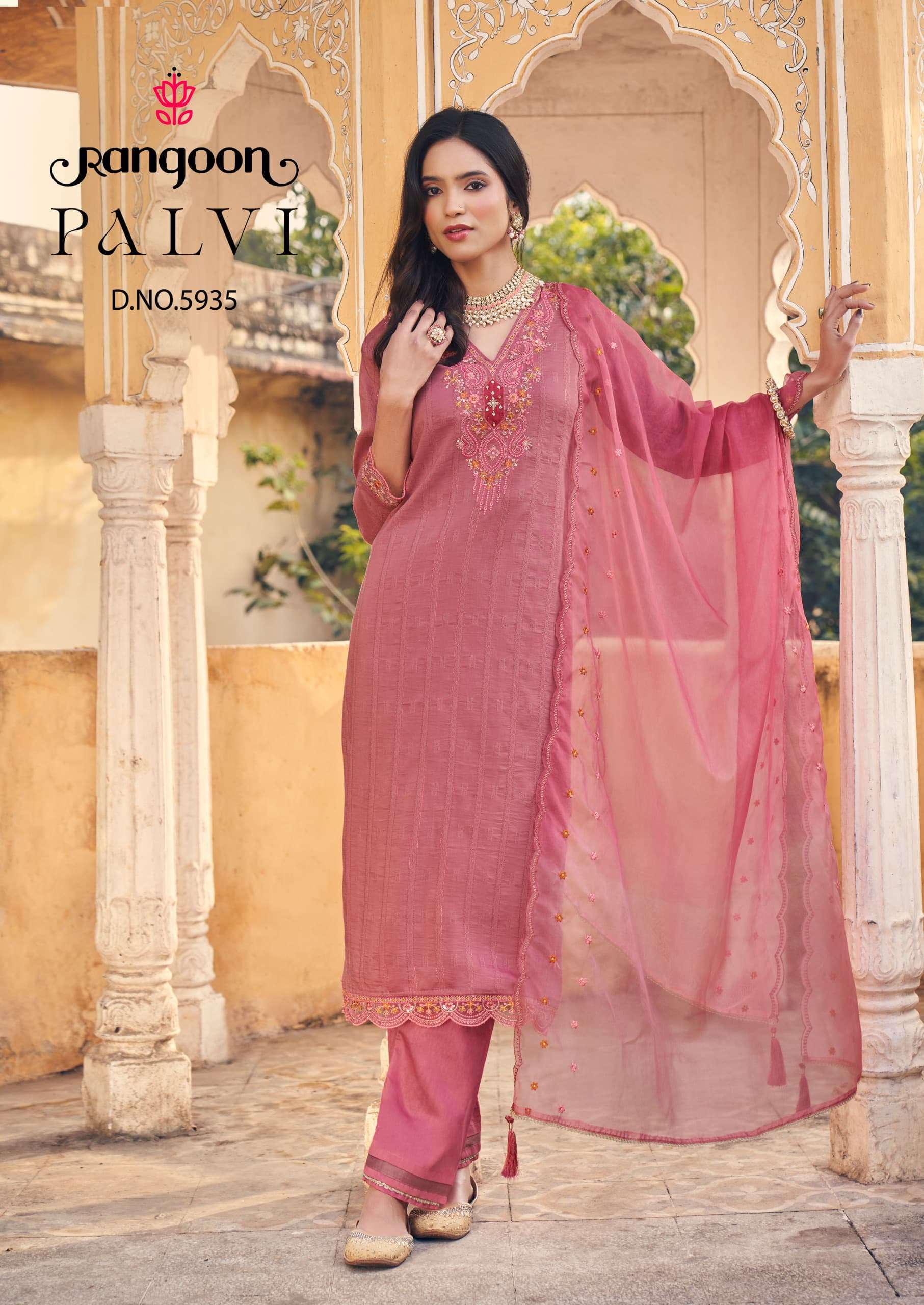 RANGOON PALLAVI VISCOSE FANCY EMBROIDERY WORK LADIES SUIT