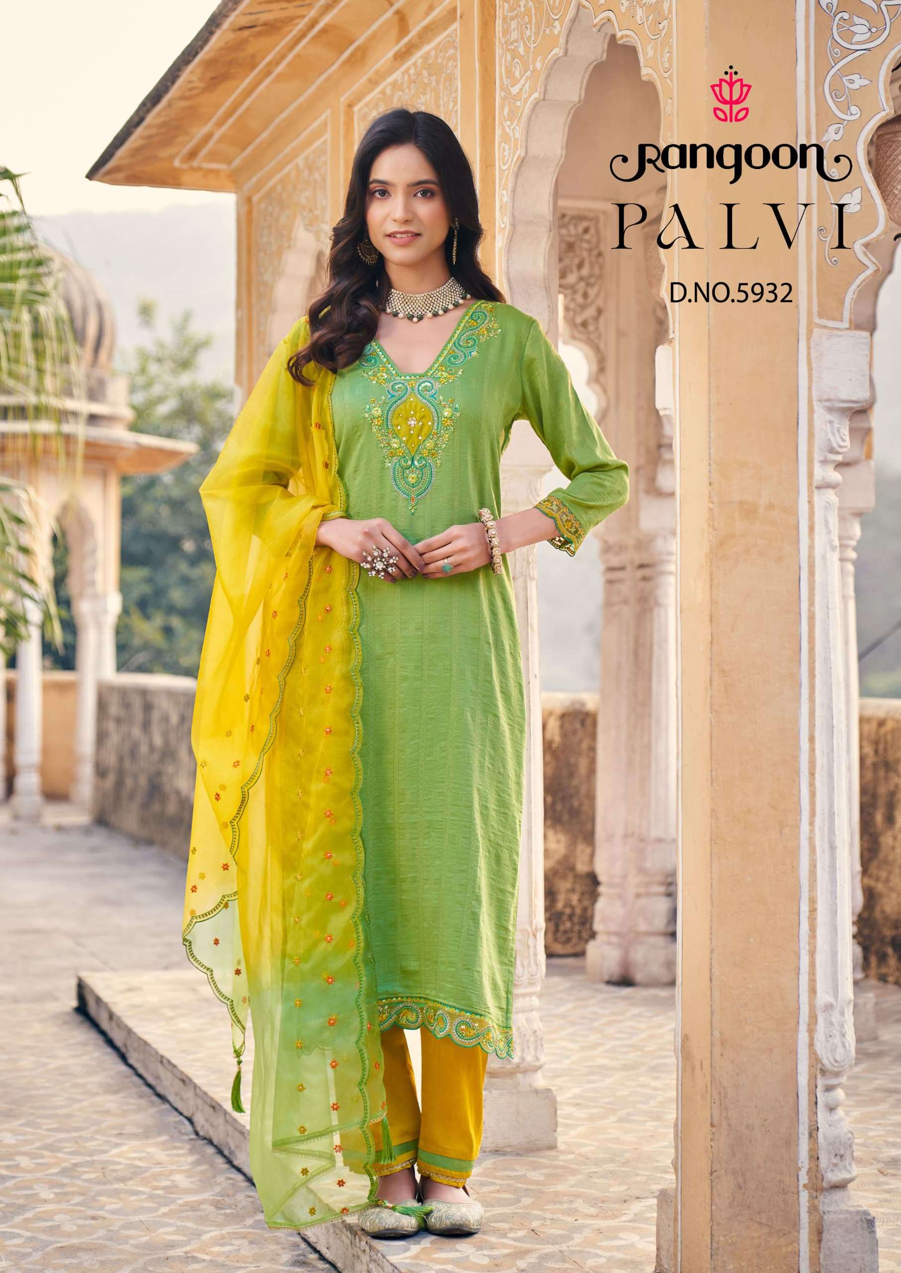 RANGOON PALLAVI VISCOSE FANCY EMBROIDERY WORK LADIES SUIT