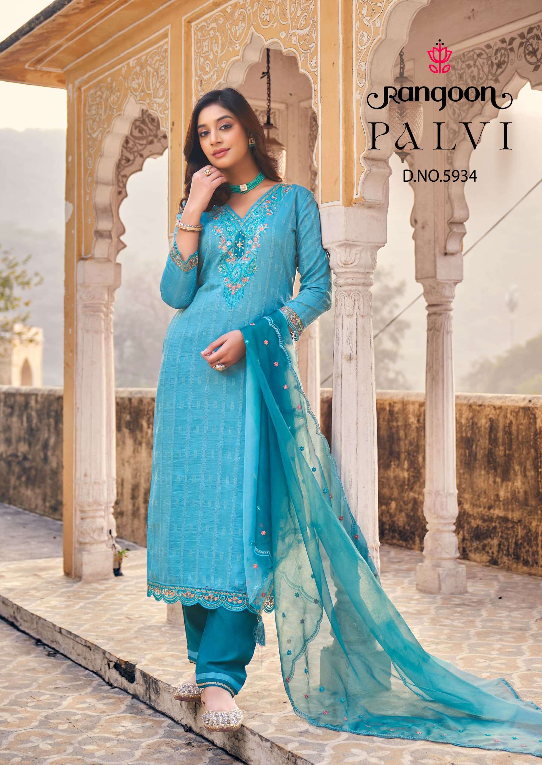 RANGOON PALLAVI VISCOSE FANCY EMBROIDERY WORK LADIES SUIT