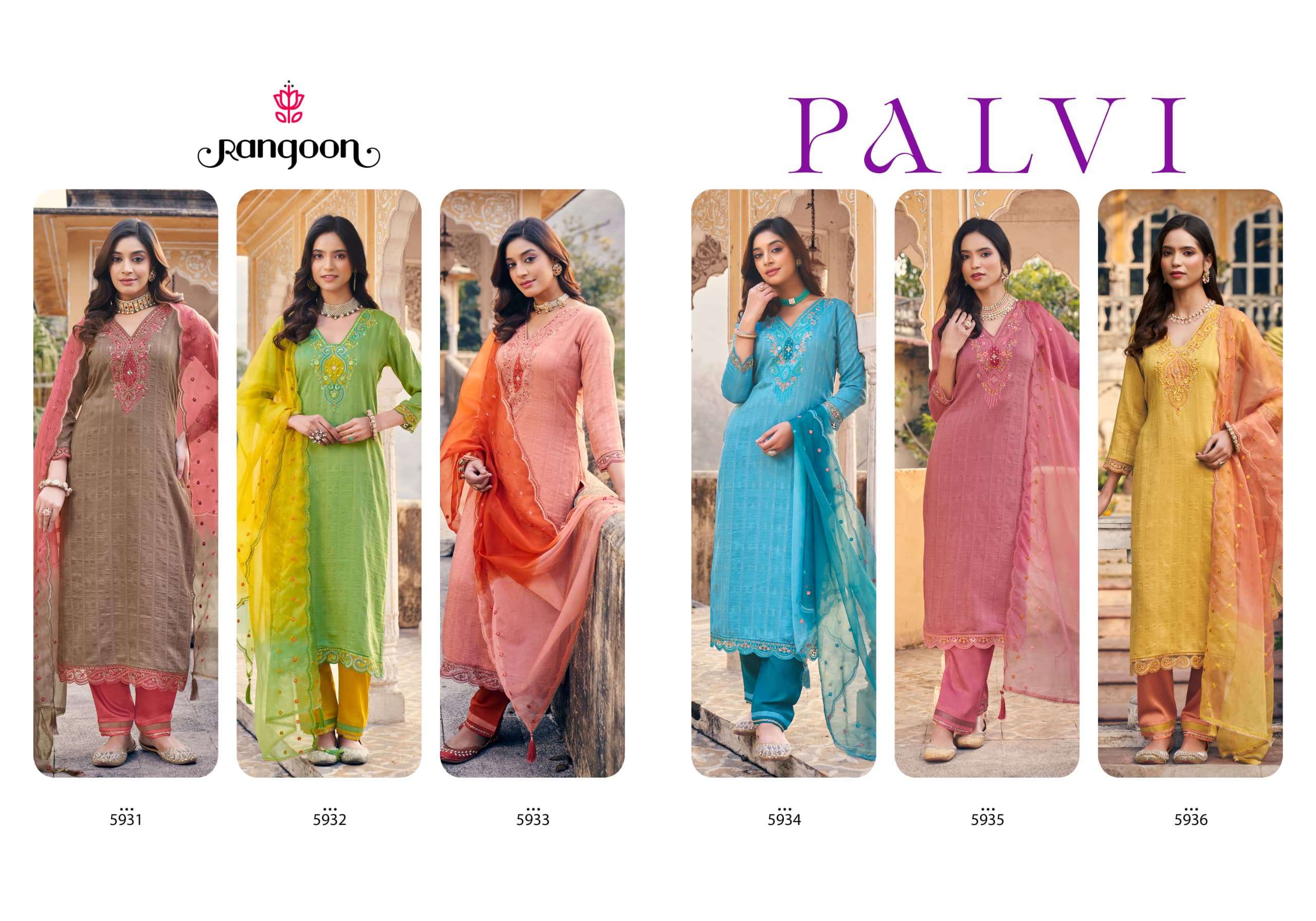 RANGOON PALLAVI VISCOSE FANCY EMBROIDERY WORK LADIES SUIT