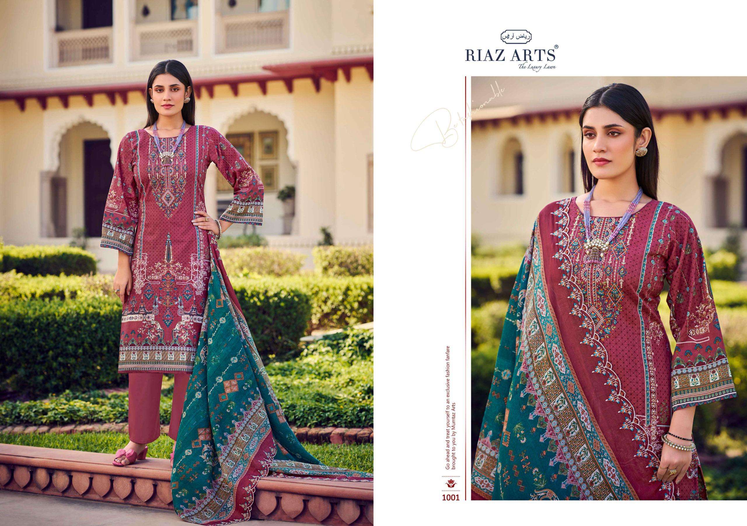 RIAZ ARTS BIN SAEED VOL 7 COTTON DIGITAL PRINTS WITH EMBROIDERY WORK SUIT
