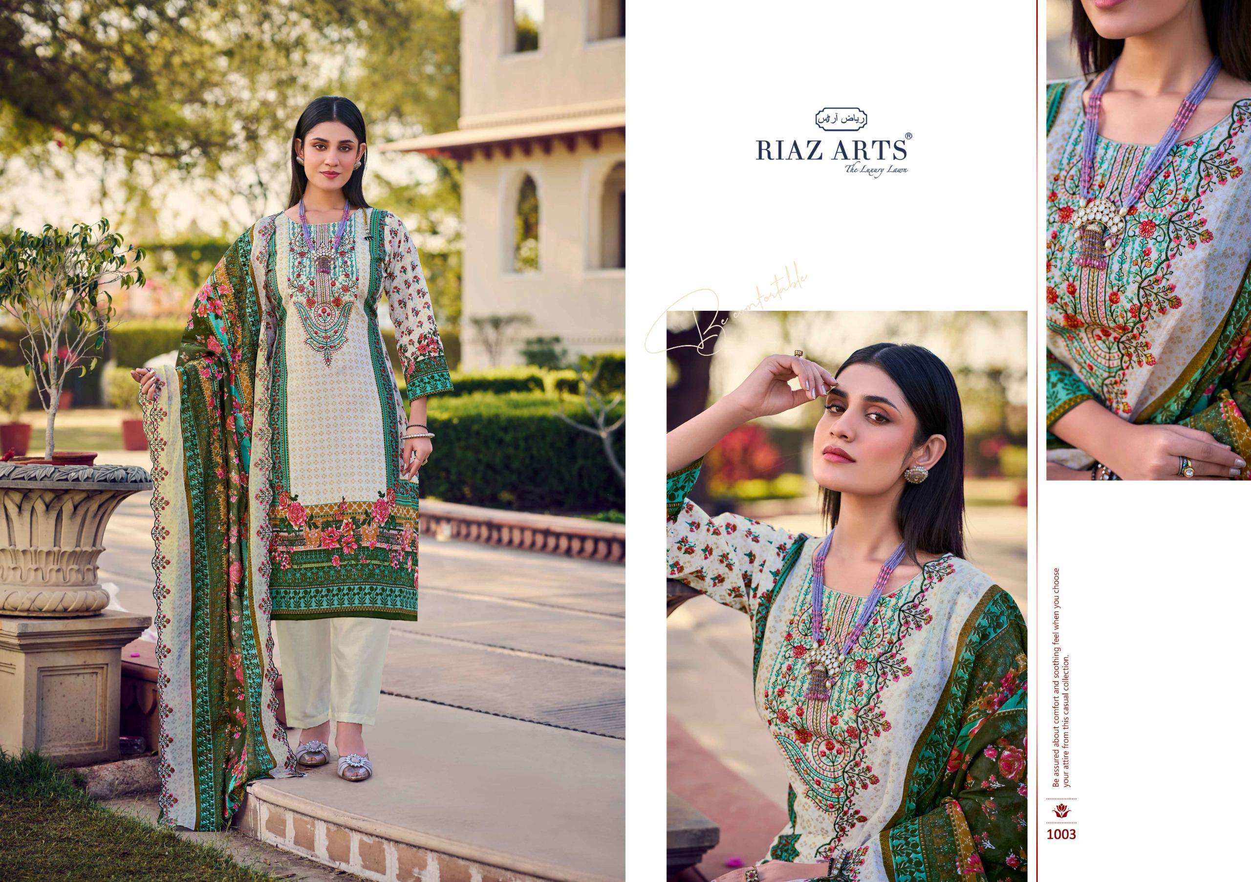 RIAZ ARTS BIN SAEED VOL 7 COTTON DIGITAL PRINTS WITH EMBROIDERY WORK SUIT