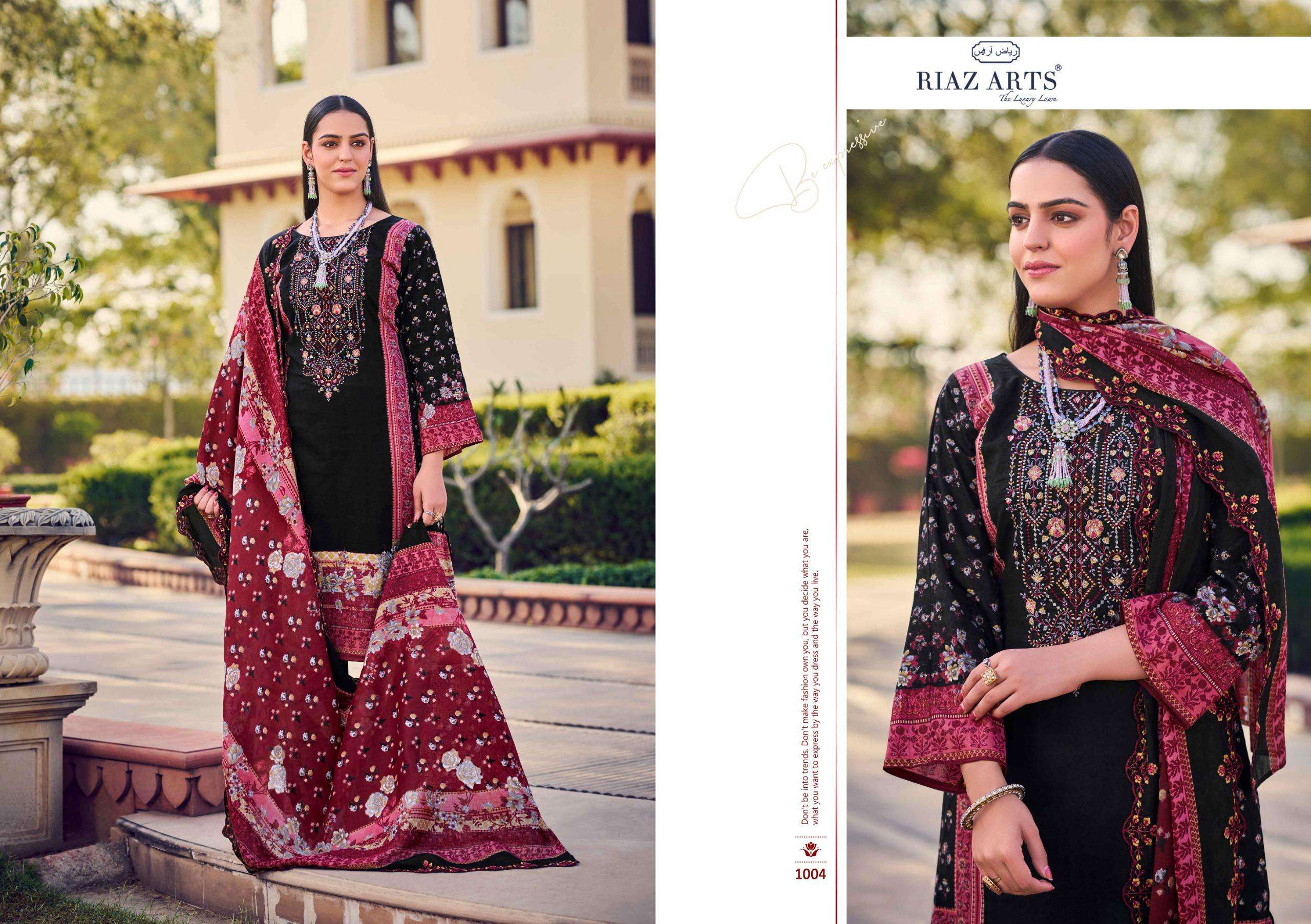 RIAZ ARTS BIN SAEED VOL 7 COTTON DIGITAL PRINTS WITH EMBROIDERY WORK SUIT