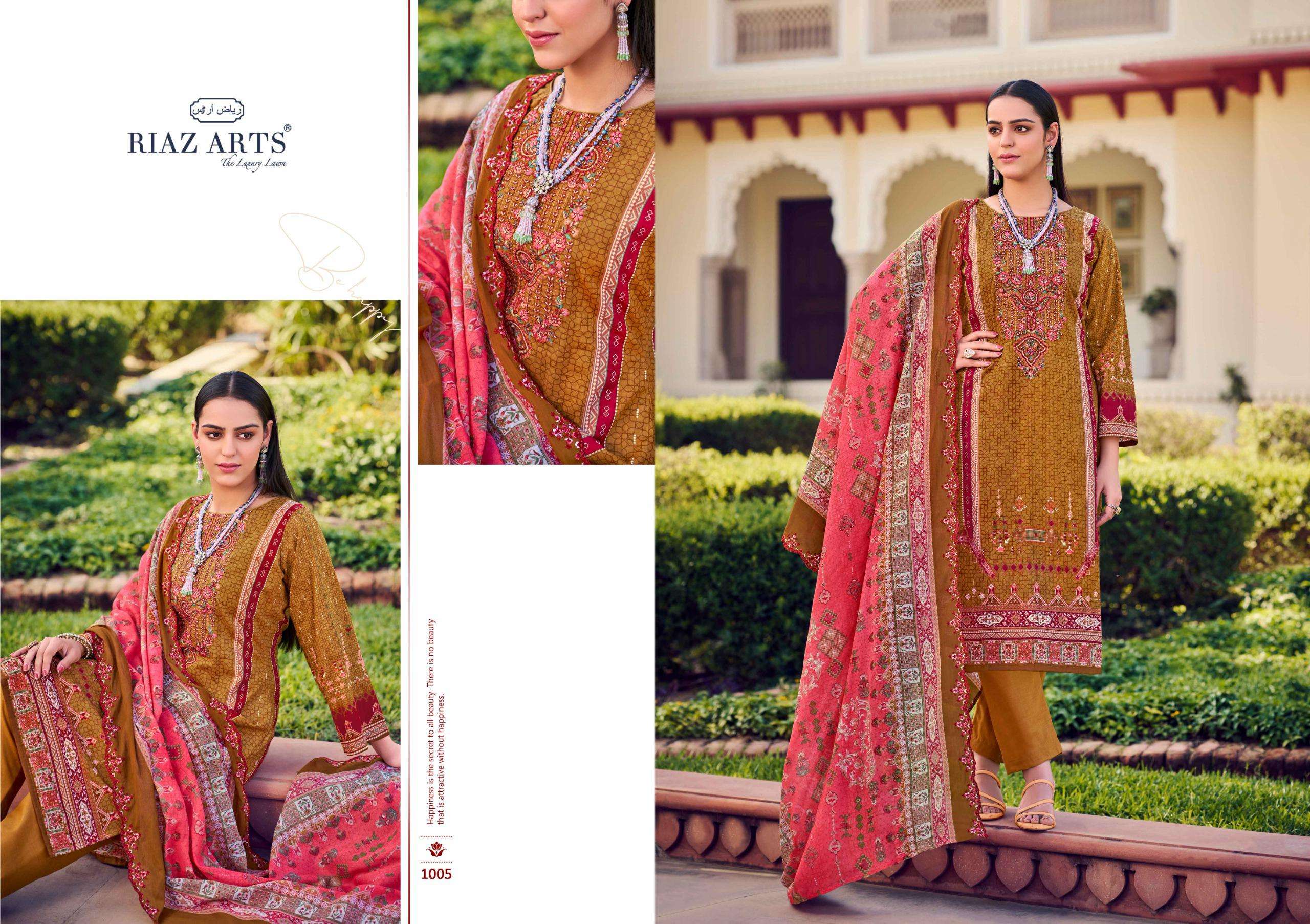 RIAZ ARTS BIN SAEED VOL 7 COTTON DIGITAL PRINTS WITH EMBROIDERY WORK SUIT