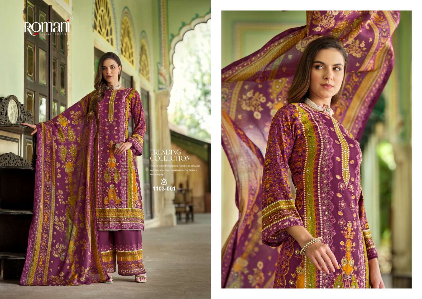 ROMANI MAHIRA COTTON DIGITAL STYLE PRINT WITH WORK SUIT