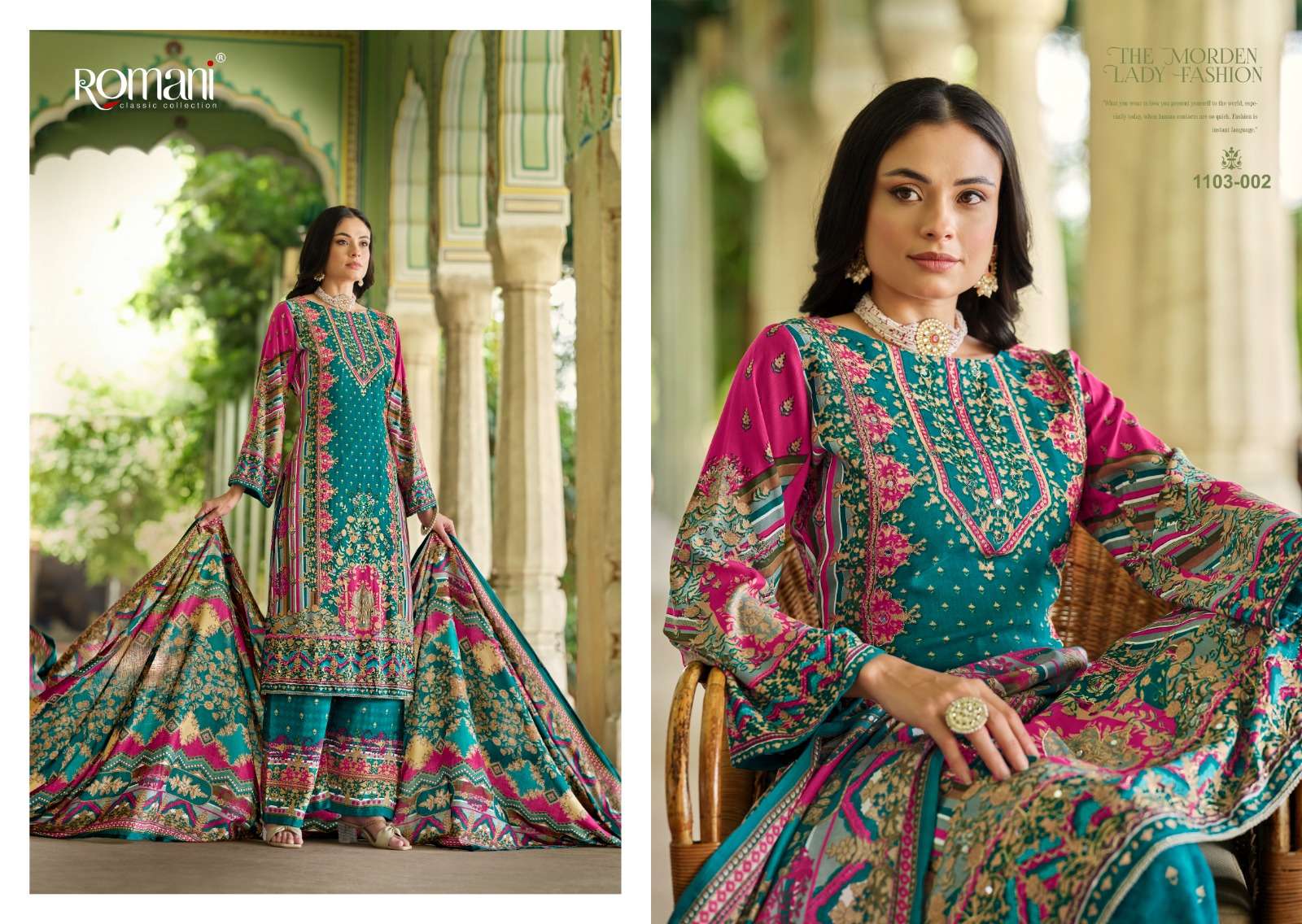 ROMANI MAHIRA COTTON DIGITAL STYLE PRINT WITH WORK SUIT