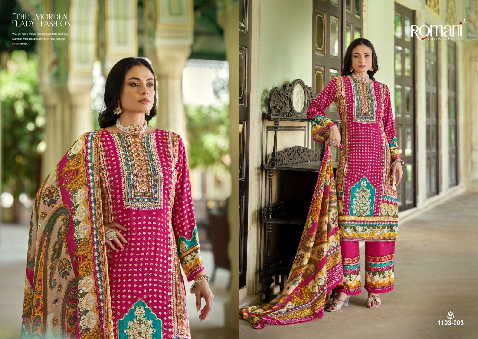 ROMANI MAHIRA COTTON DIGITAL STYLE PRINT WITH WORK SUIT