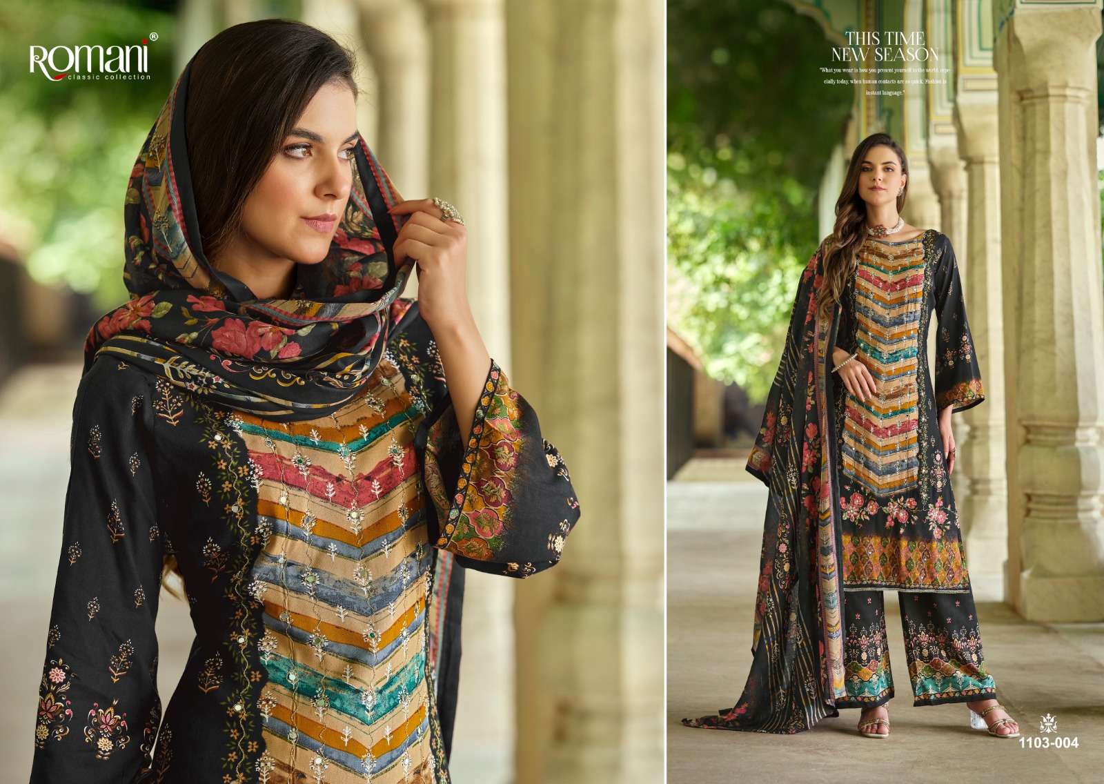 ROMANI MAHIRA COTTON DIGITAL STYLE PRINT WITH WORK SUIT