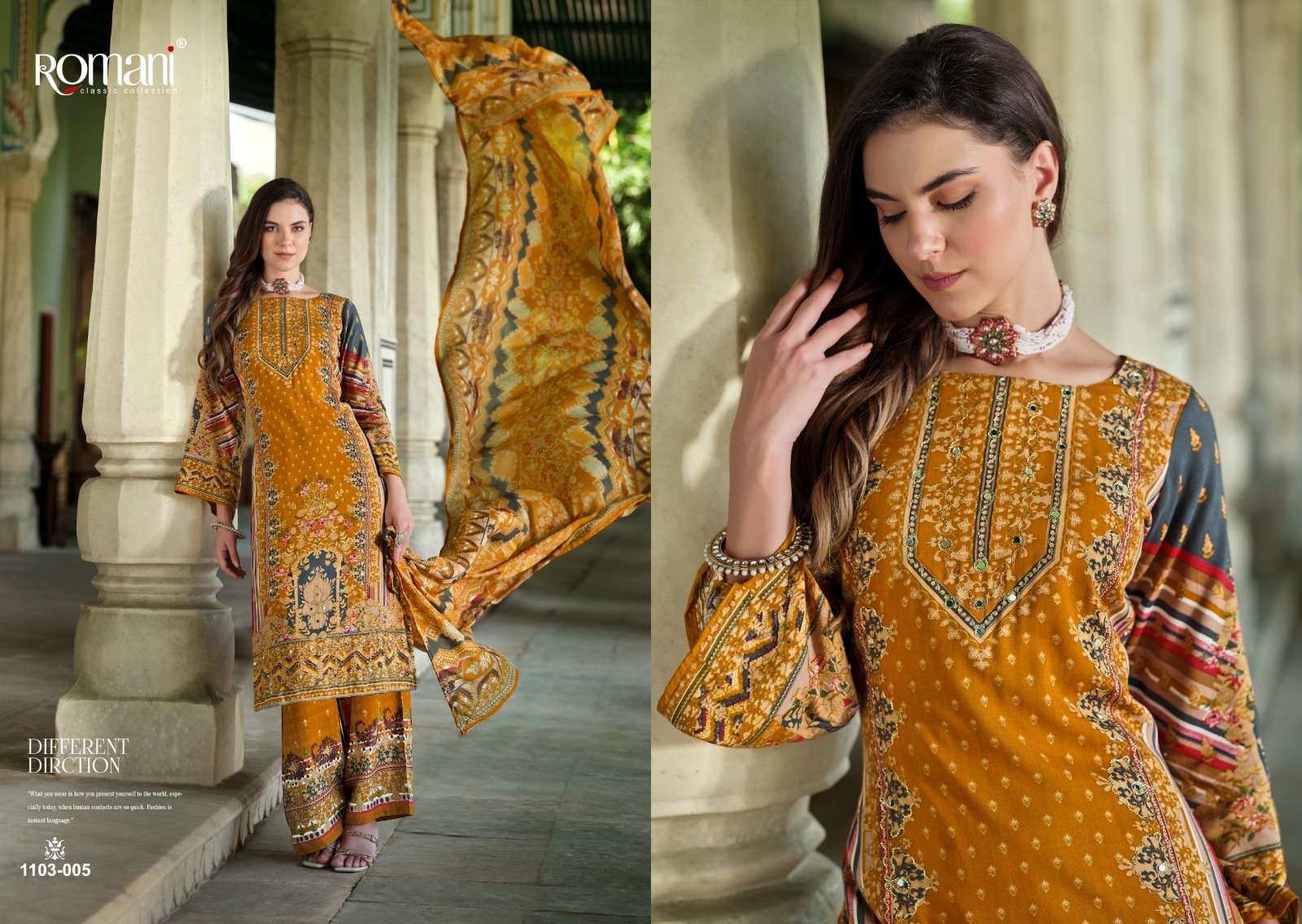 ROMANI MAHIRA COTTON DIGITAL STYLE PRINT WITH WORK SUIT