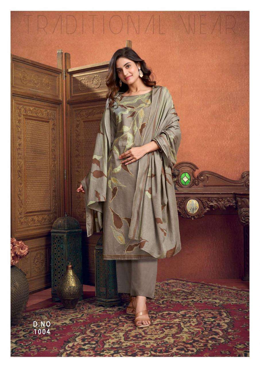 SAANVI  TRENDS SAMAYRA COTTON PRINTED WITH FANCY WORK SUIT
