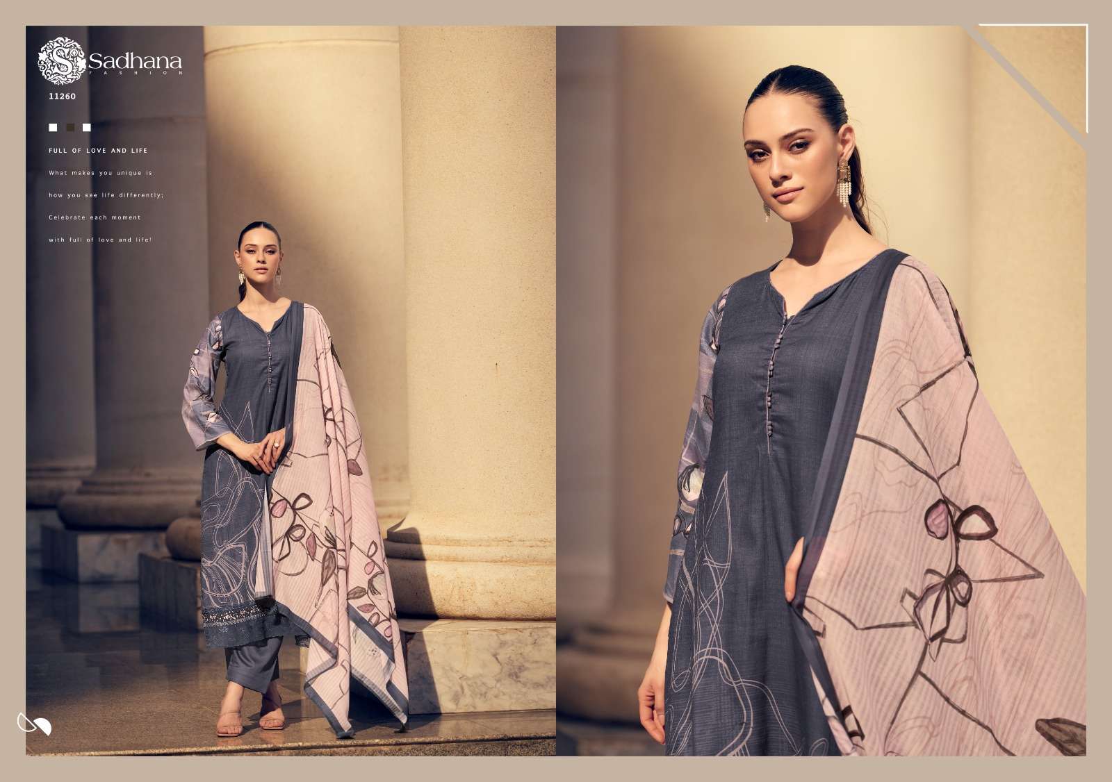 SADHANA FASHION ZAYAN JAM COTTON DIGITAL PRINT WITH FANCY WORK SUIT