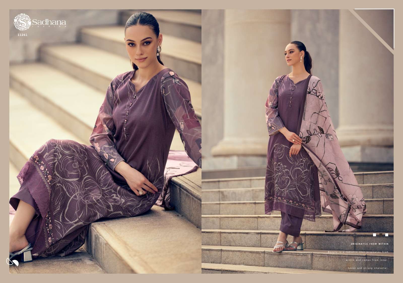 SADHANA FASHION ZAYAN JAM COTTON DIGITAL PRINT WITH FANCY WORK SUIT