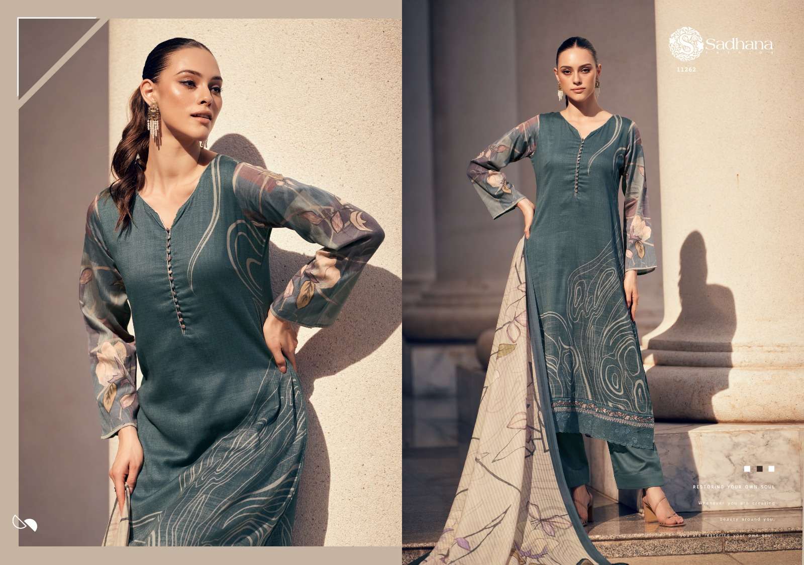SADHANA FASHION ZAYAN JAM COTTON DIGITAL PRINT WITH FANCY WORK SUIT