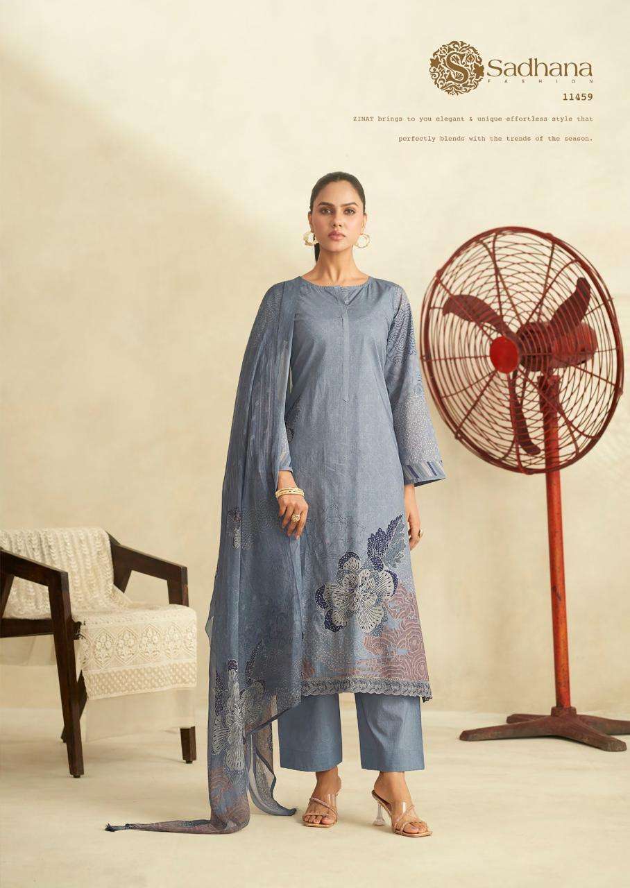SADHANA FASHION ZINAT LAWN COTTON PRINT WITH FANCY WORK SUIT