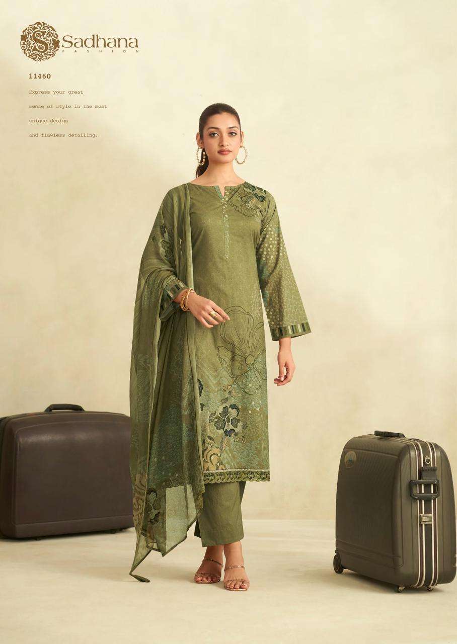SADHANA FASHION ZINAT LAWN COTTON PRINT WITH FANCY WORK SUIT