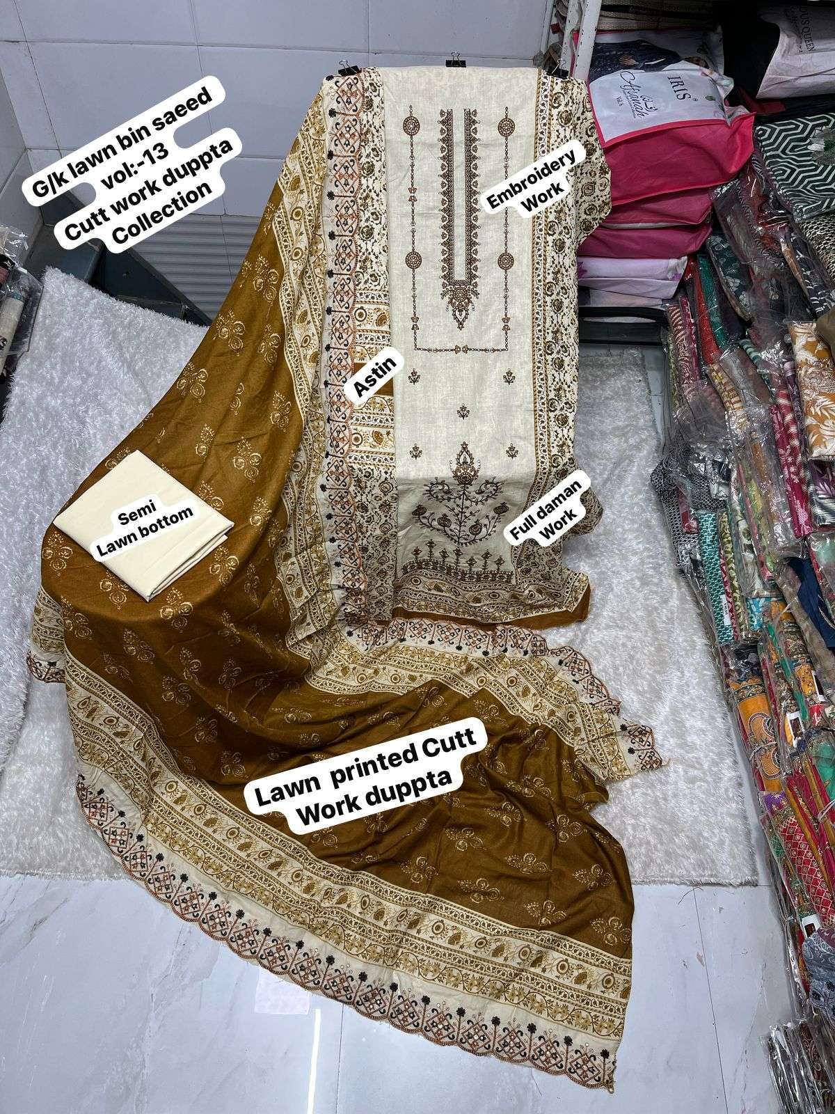 SAPPHIRE BIN SAEED VOL 13 LAWN COTTON FANCY WORK SALWAR KAMEEZ 