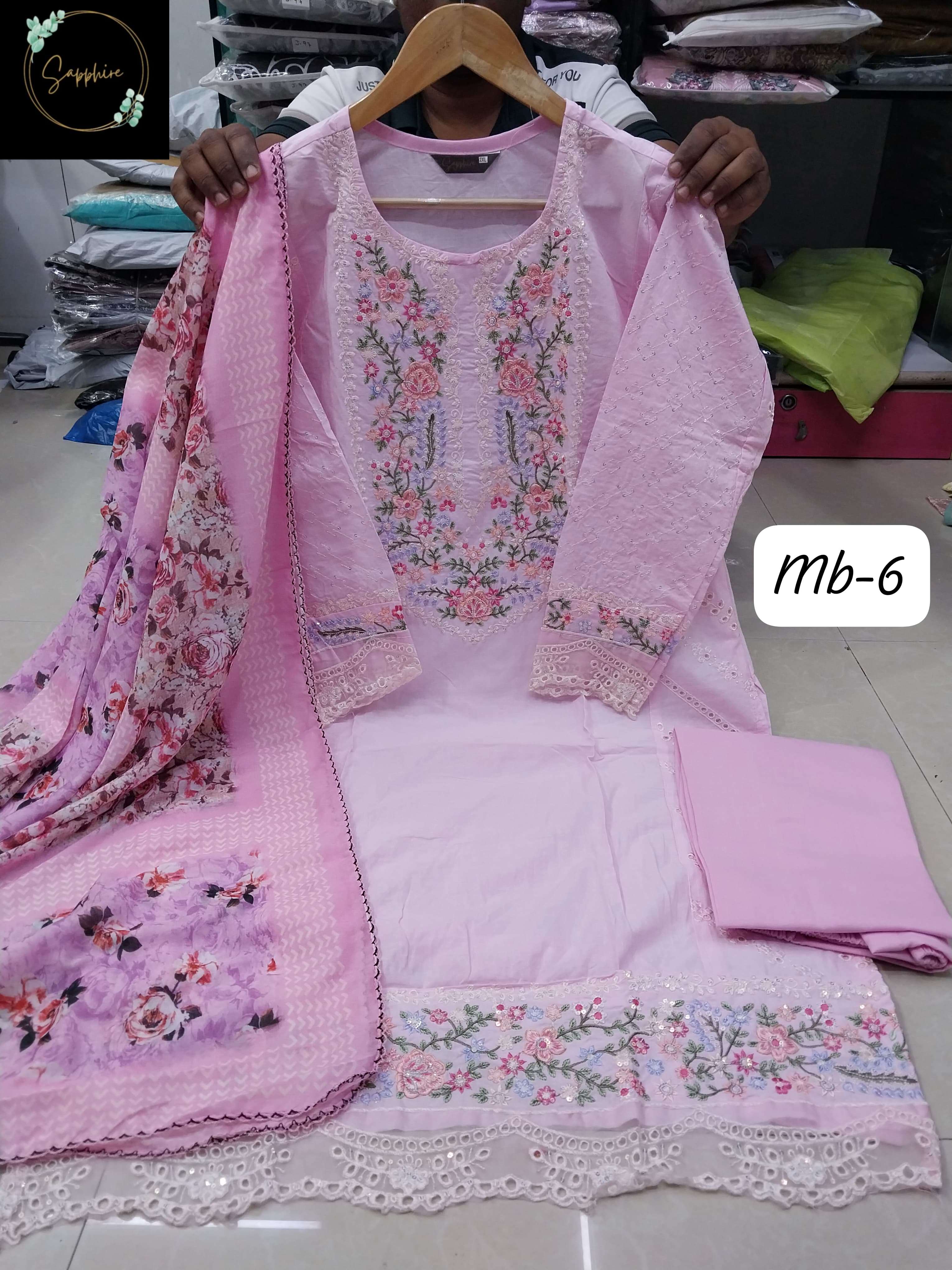 SAPPHIRE EMBROIDERED MARIA B VOL 6 LAWN COTTON PAKISTANI READY MADE SUIT