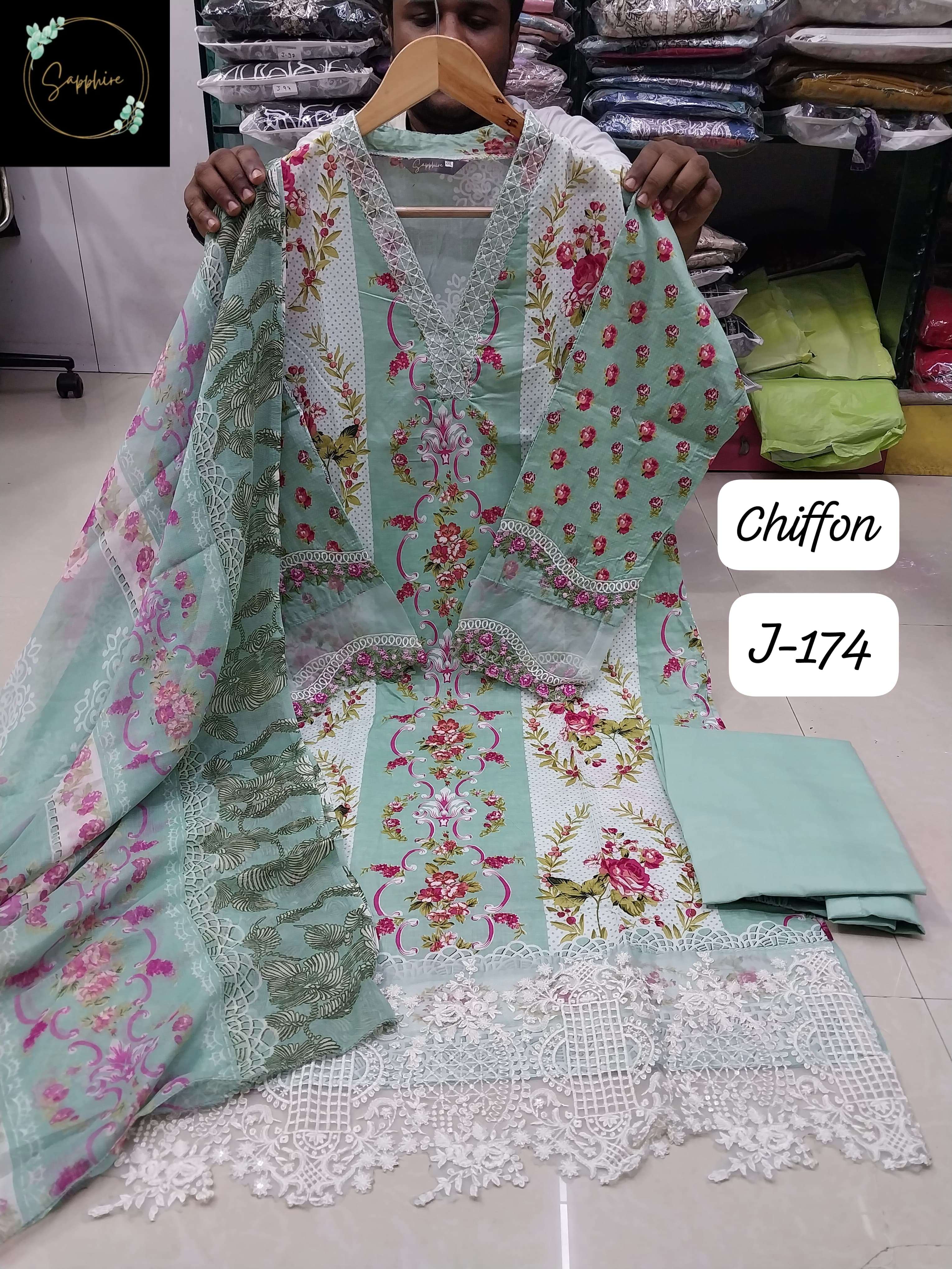 SAPPHIRE JAZMIN VOL 174 LAWN COTTON DESIGNER PAKISTANI SUIT