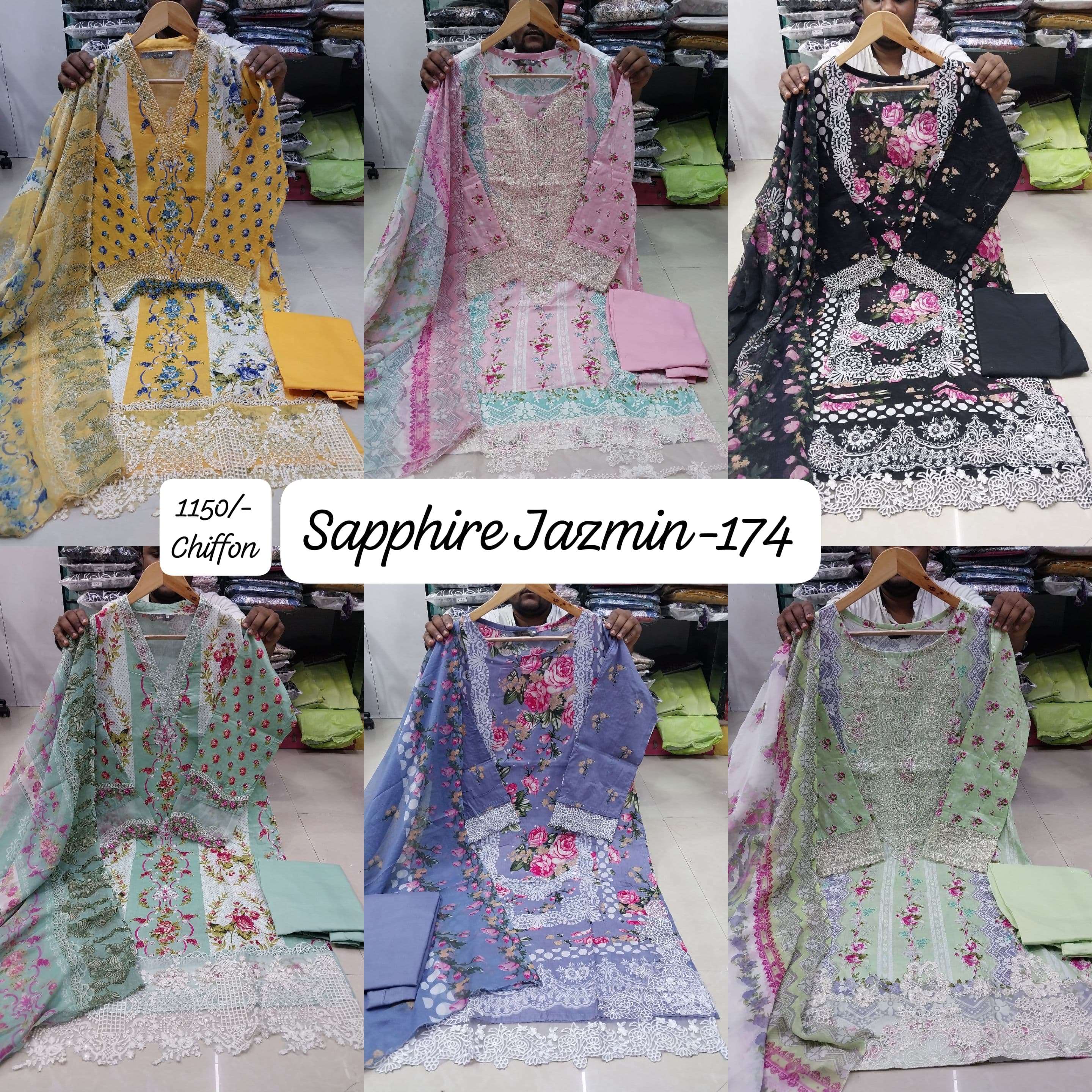 SAPPHIRE JAZMIN VOL 174 LAWN COTTON DESIGNER PAKISTANI SUIT