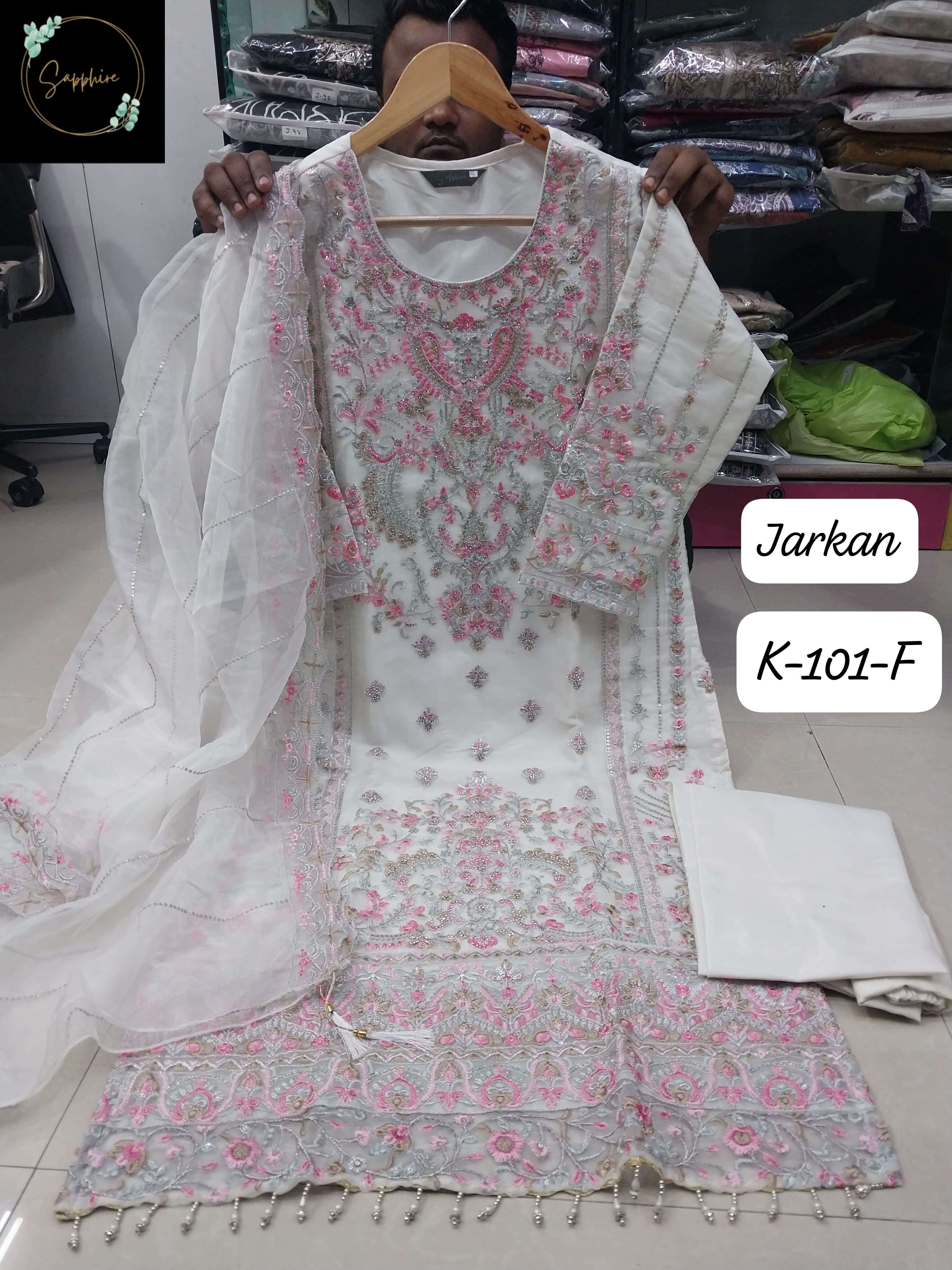 SAPPHIRE K 101 SERIES ORGANZA HEAVY EMBROIDERED PAKISTANI SUIT